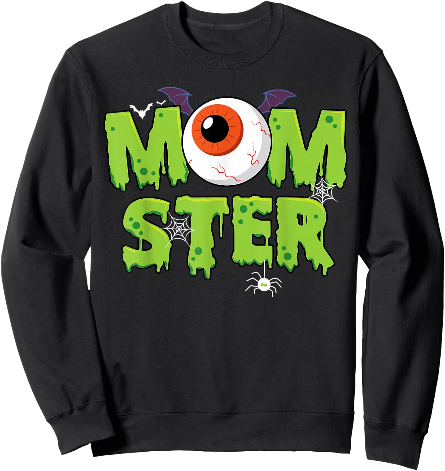 Retro Mom Momster Mother Halloween Costume Family matching Sweatshirt - Sweatshirt | Black