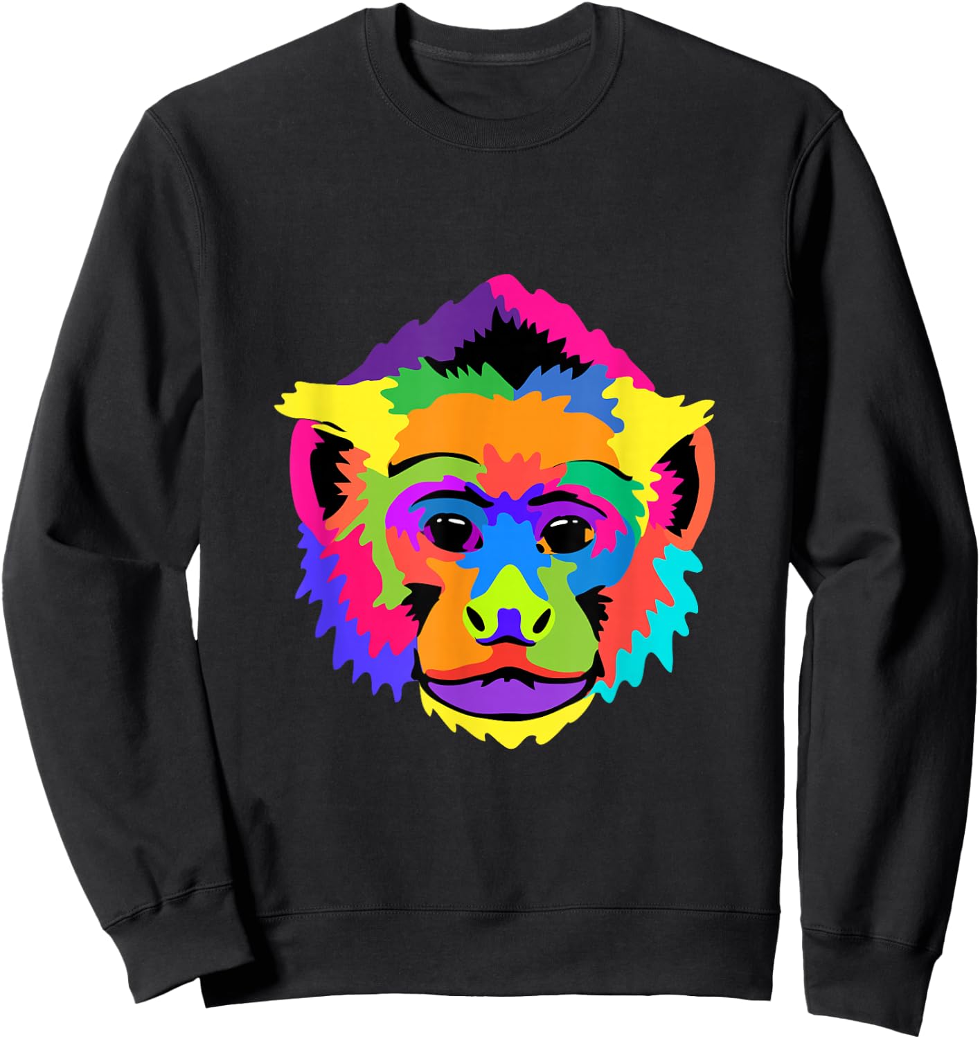 Pop Art Capuchin Monkey Sweatshirt - Sweatshirt | Black