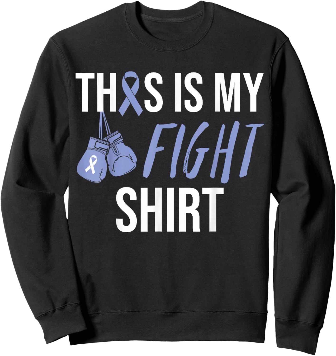 Esophageal Cancer Awareness Purple Periwinkle Ribbon Sweatshirt - Sweatshirt | Black