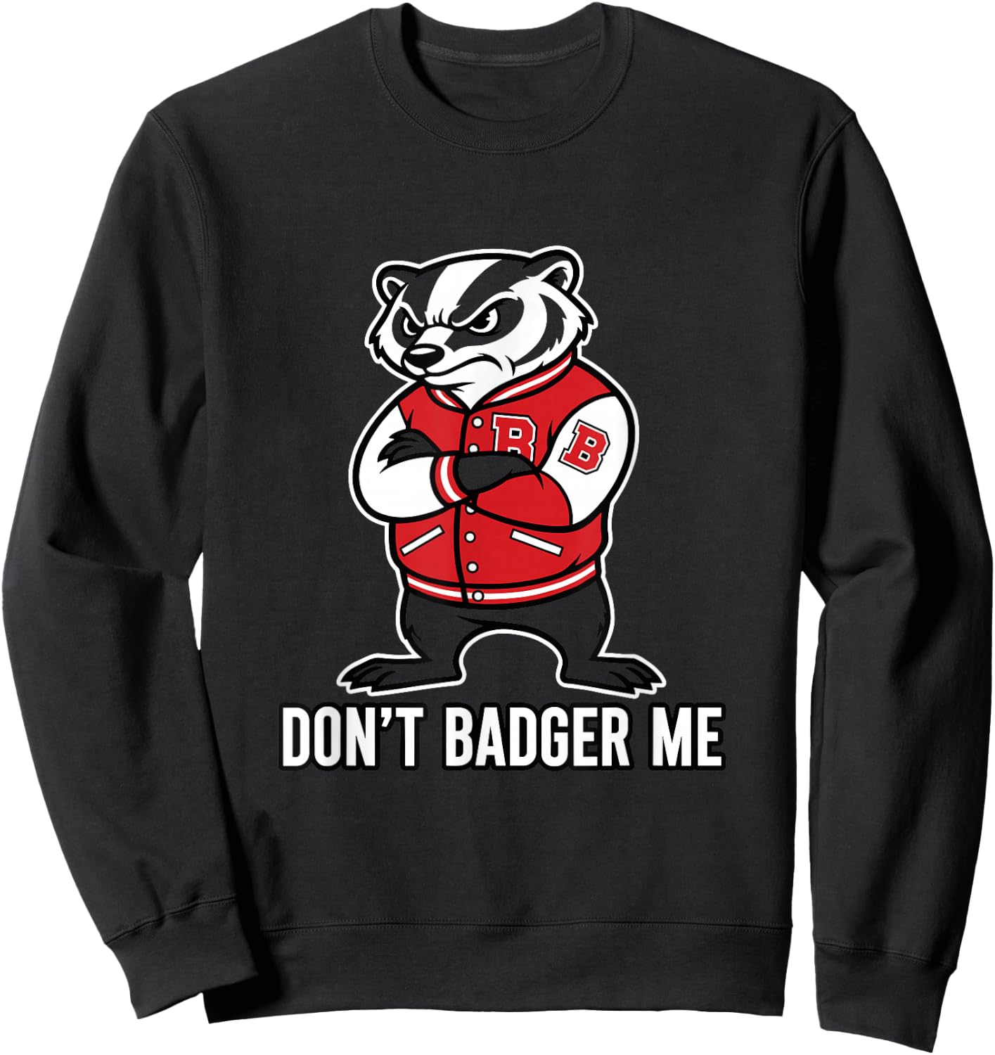 Don't Badger Me Animal Lover Wildlife Saying Sweatshirt - Sweatshirt | Black
