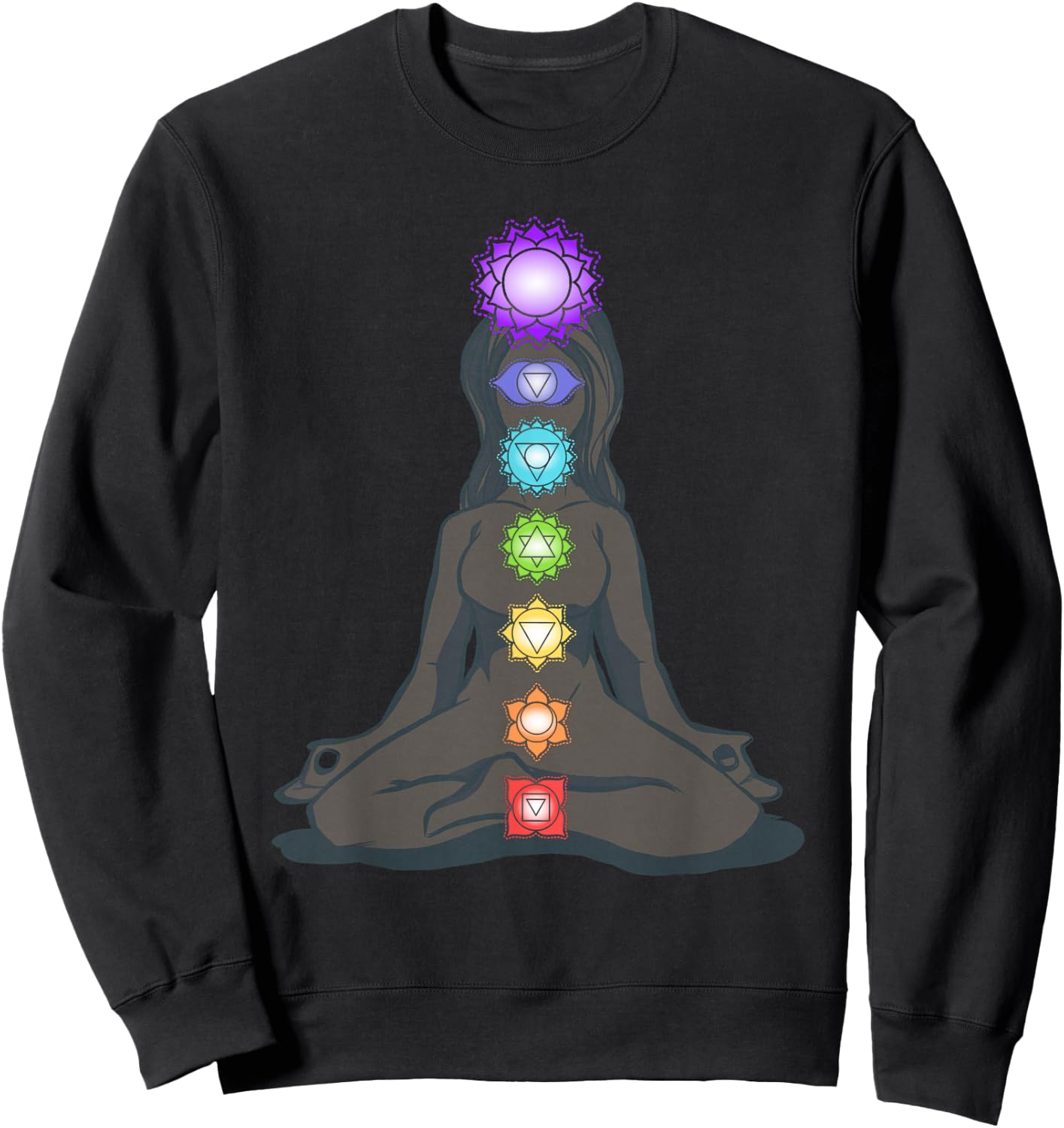Yoga Meditation Spiritual Body Energy Chakra Sweatshirt - Sweatshirt | Black