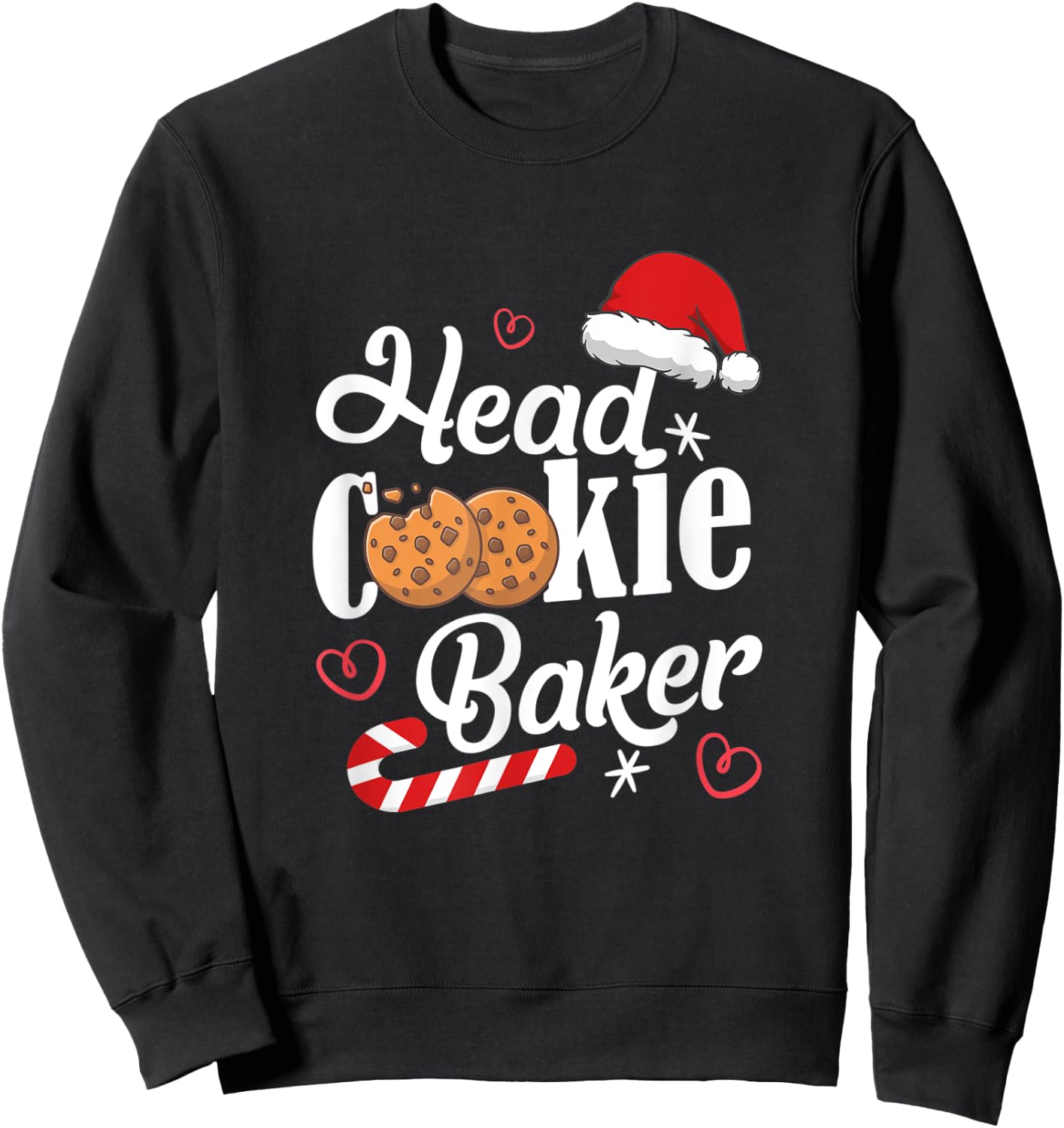 Head Cookie Baker Christmas Sweatshirt - Sweatshirt | Black