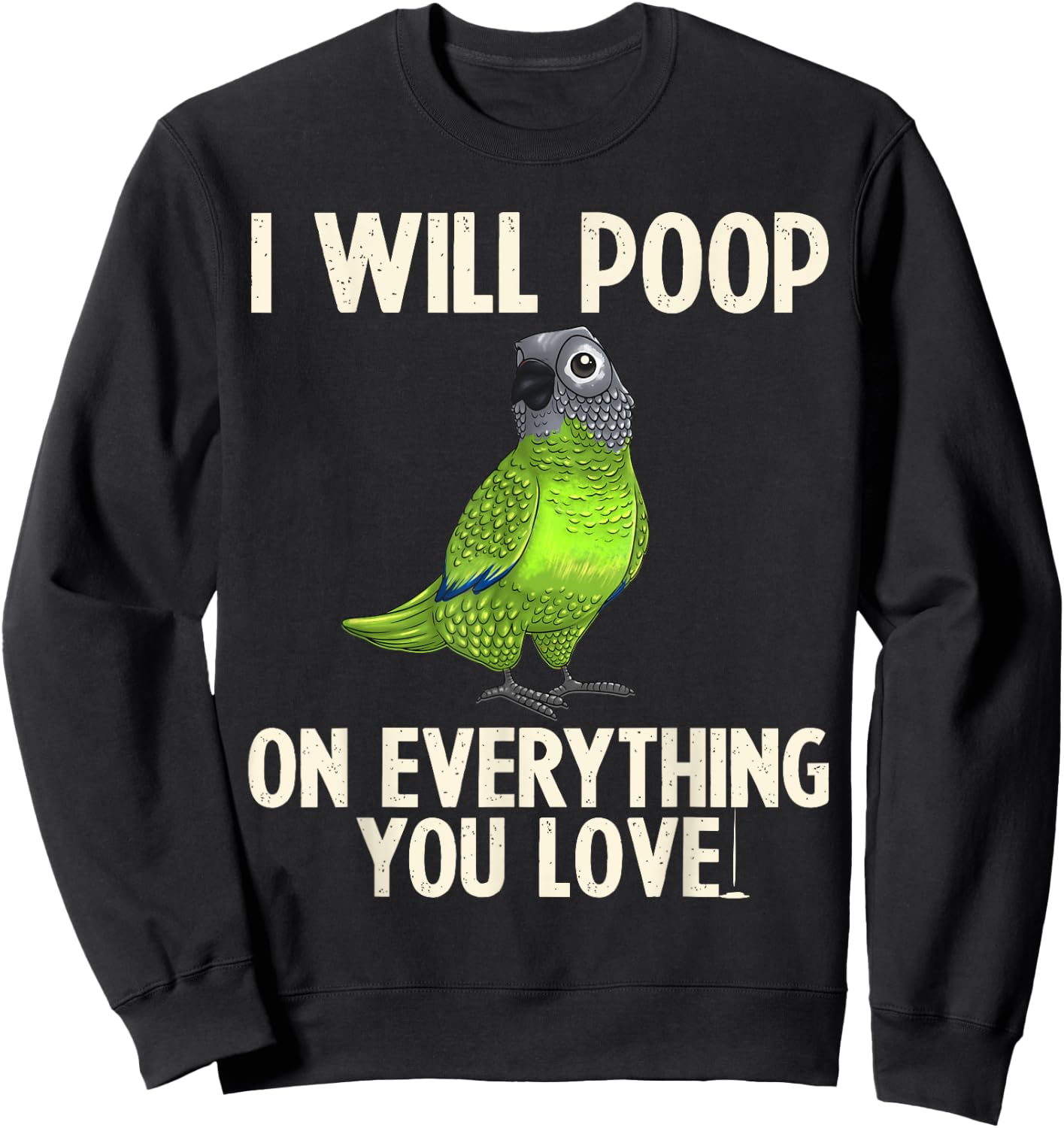 Funny Dusky Conure Design Parrot Lover Men Women Pet Bird Sweatshirt - Sweatshirt | Black