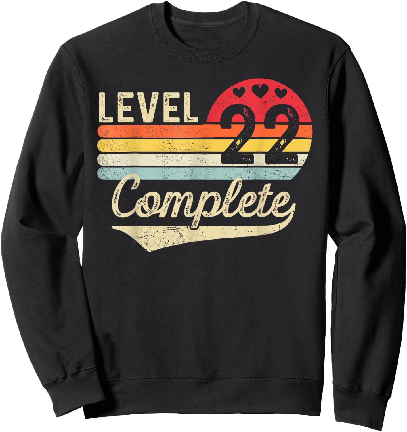Level 22 Complete 22th Wedding Anniversary 22 Years Marriage Sweatshirt - Sweatshirt | Black