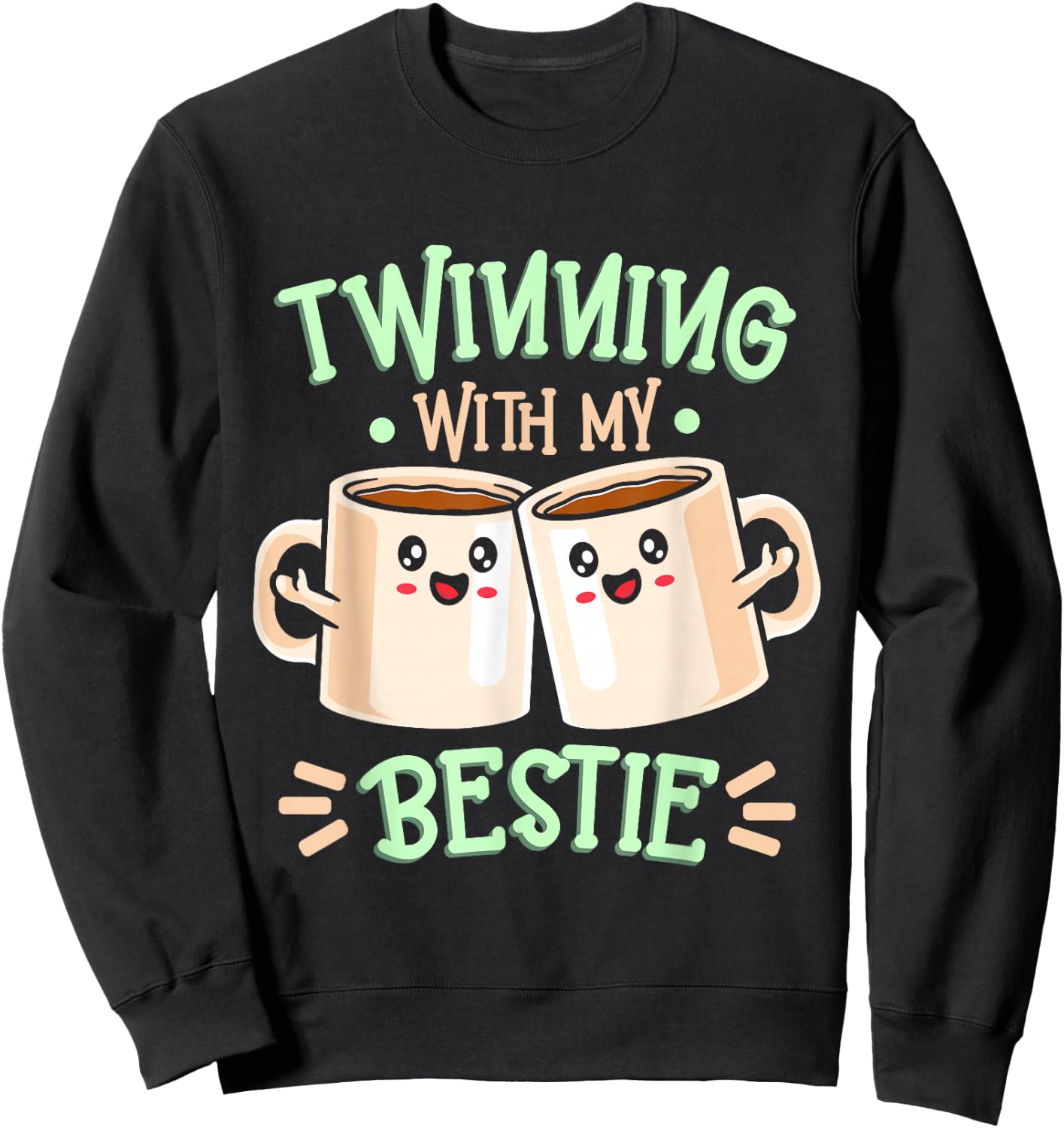 Matching Twin Spirit Week Twinning With My Bestie Coffee Sweatshirt - Sweatshirt | Black