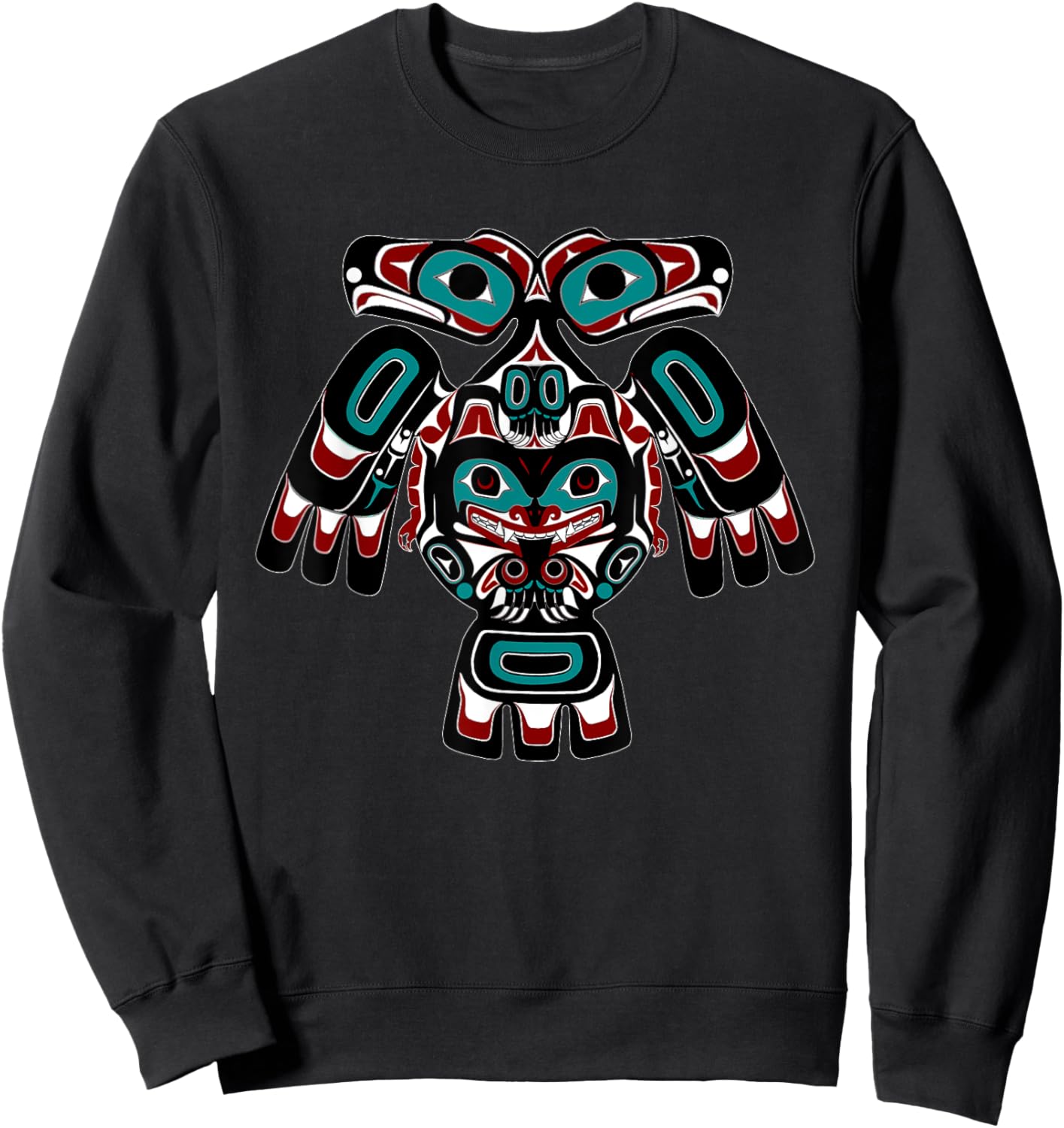 Alaska Native American Indian Tlingit Eagle Bear Clan Spirit Sweatshirt - Sweatshirt | Black