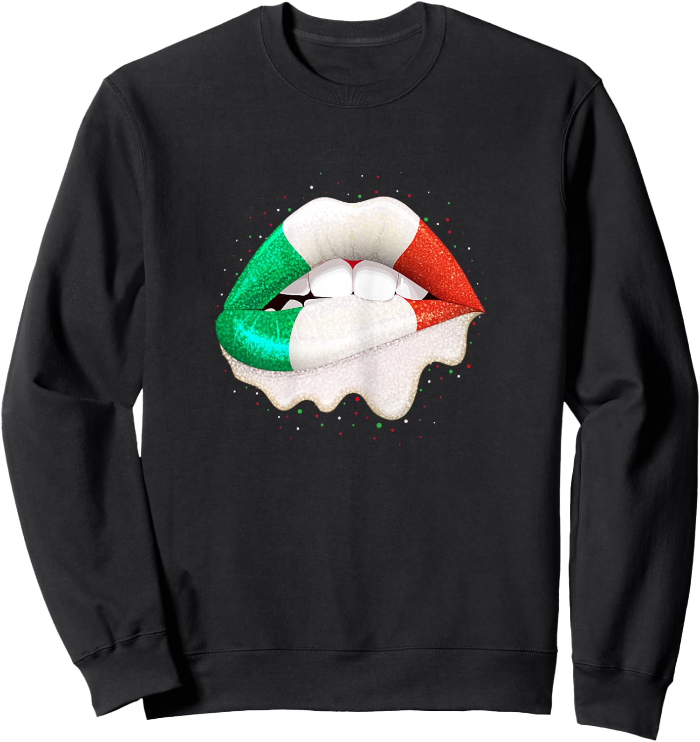 Italian Shirt Women Girls Italy Italian Flag Sweatshirt - Sweatshirt | Black