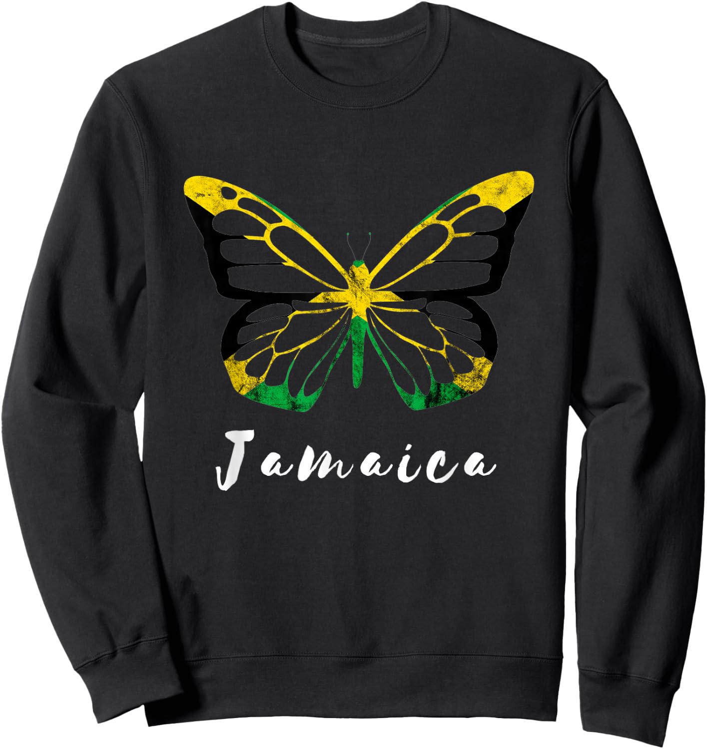 Jamaica Pride Jamaican Butterfly Heroic Roots Freedom Sweatshirt - Sweatshirt | Black