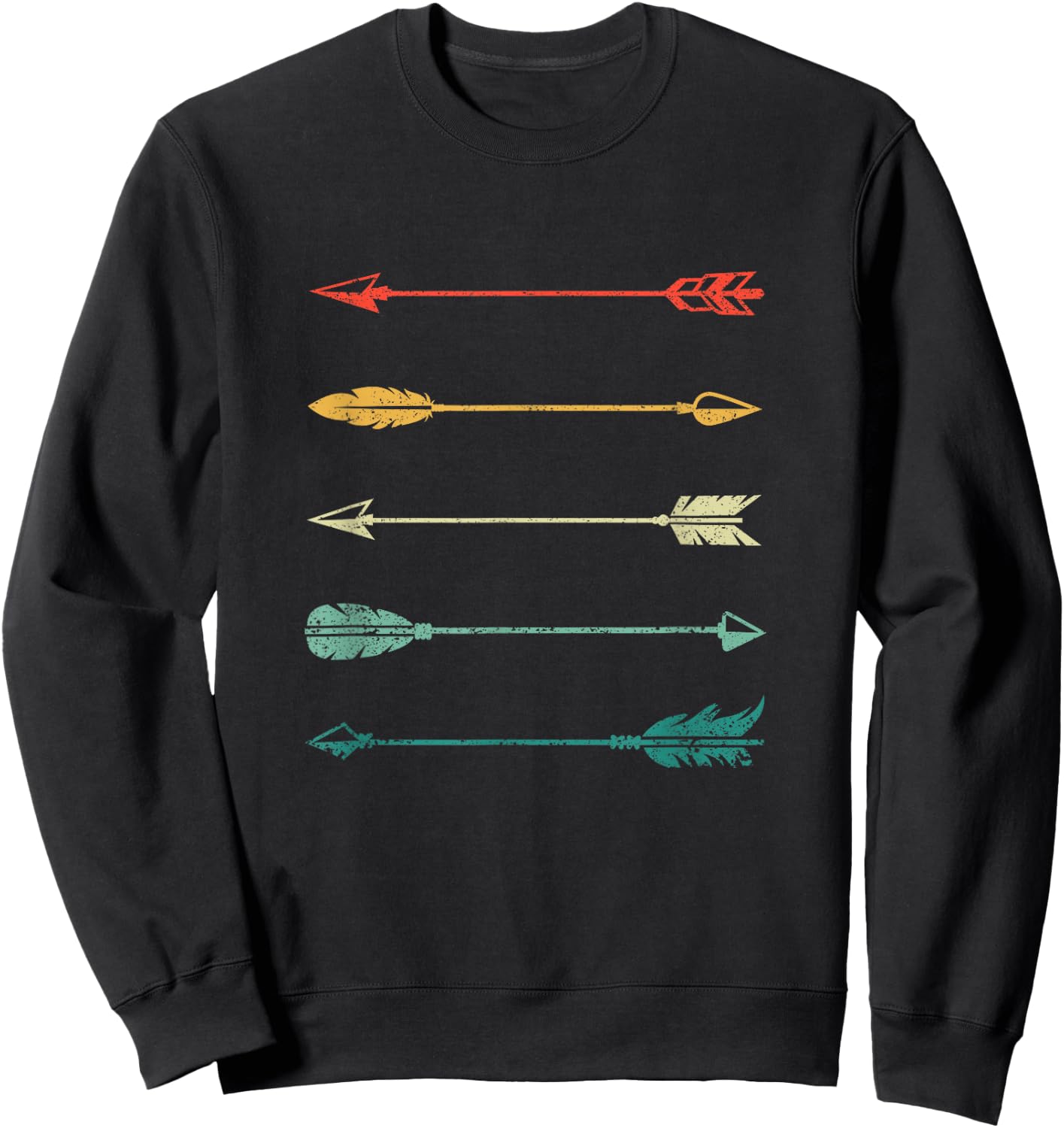 Vintage Arrow Traditional Archery Arrows Bow Hunting Retro Sweatshirt - Sweatshirt | Black