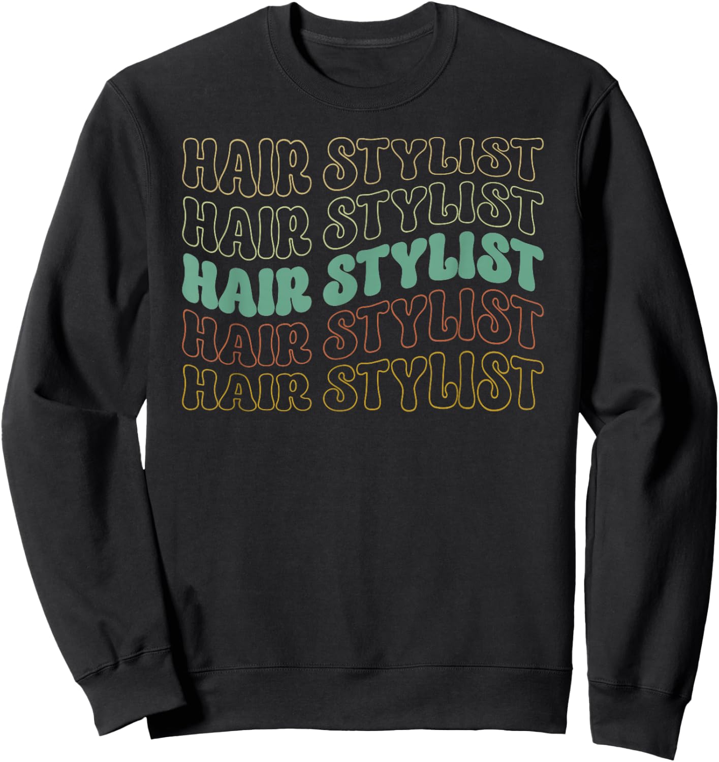Hair Stylist Retro Groovy Hairdresser Salon Barber Men Women Sweatshirt - Sweatshirt | Black