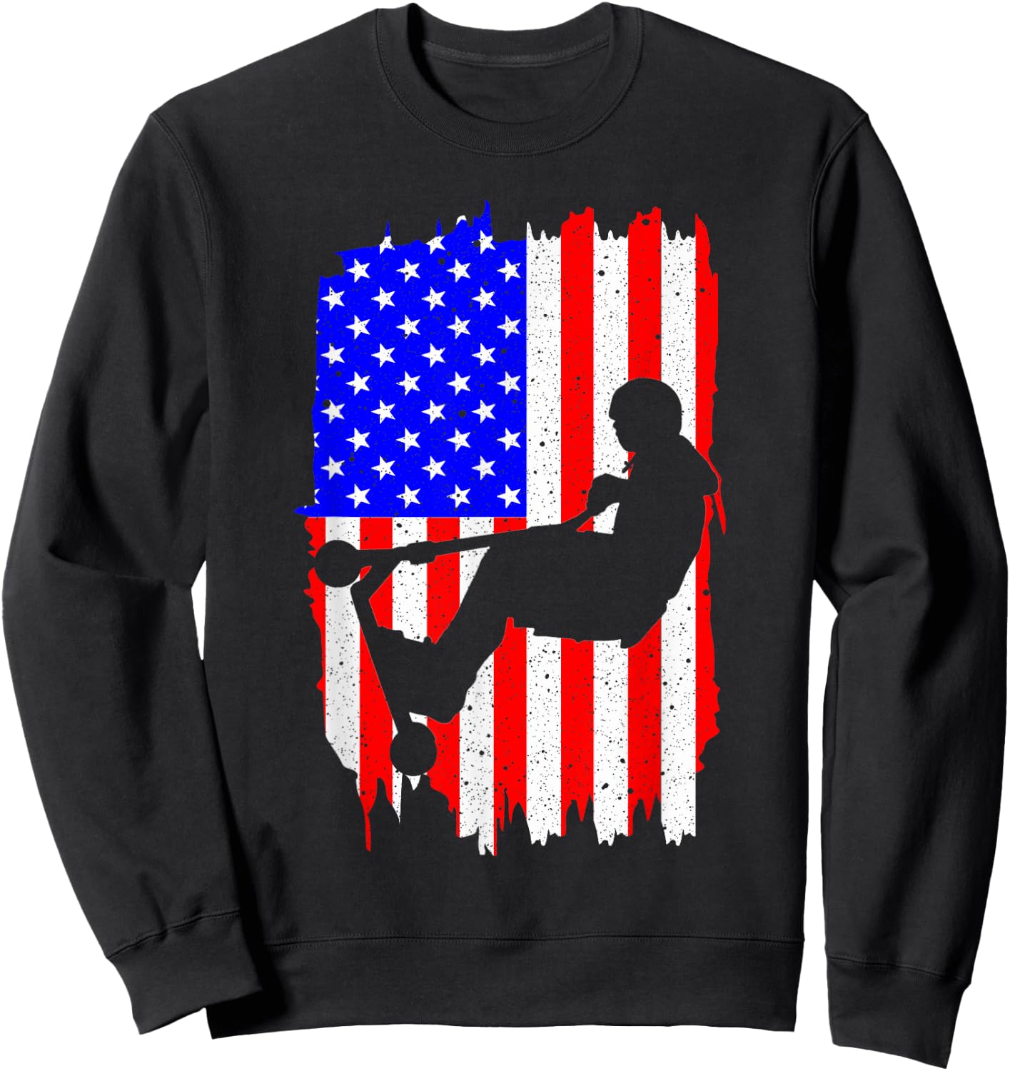 Funny American Flag Stunt Scooter Designs Men Women Riders Sweatshirt - Sweatshirt | Black