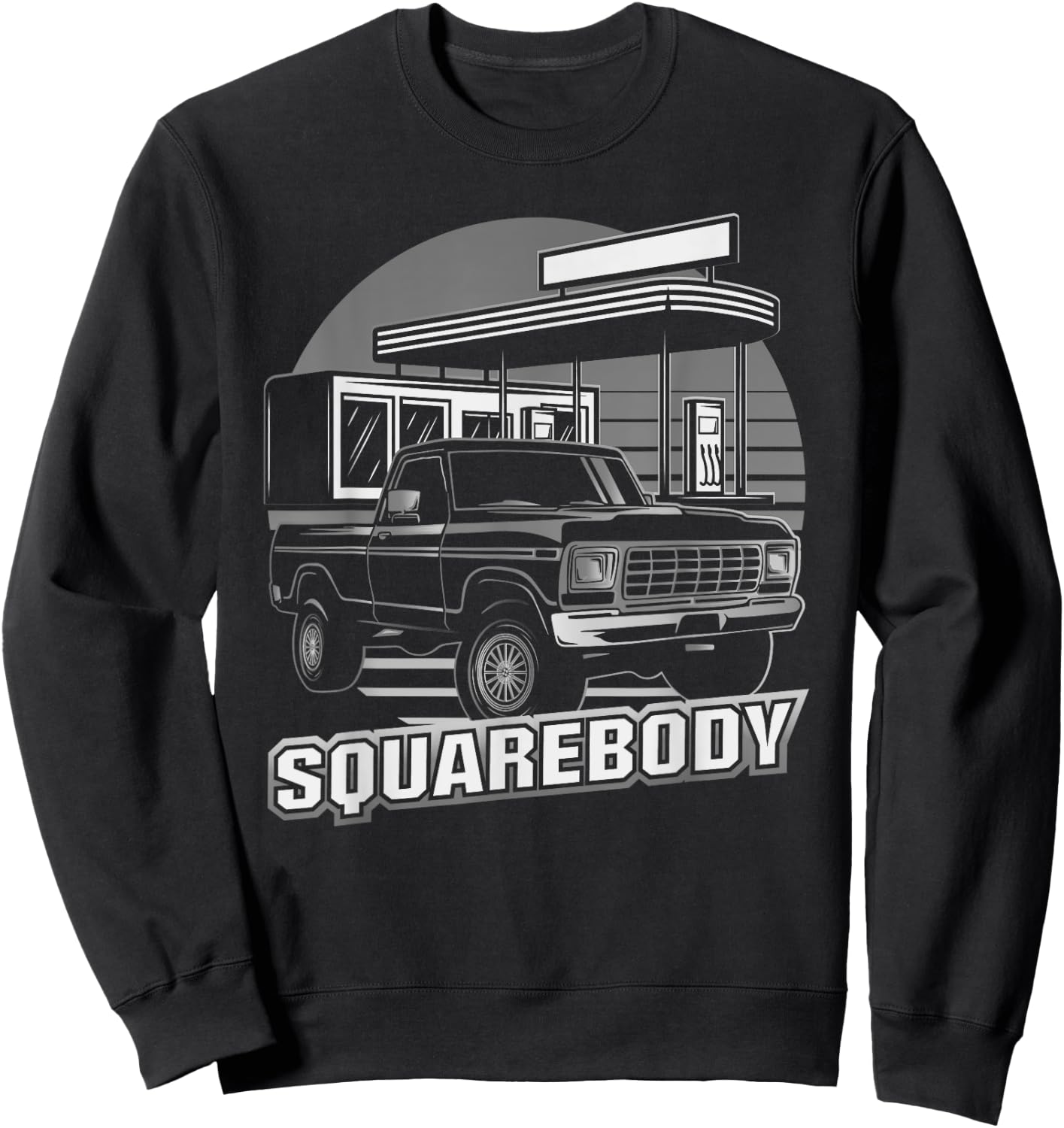 Square Body Truck Classic Squarebody Old Vintage Retro Sweatshirt - Sweatshirt | Black