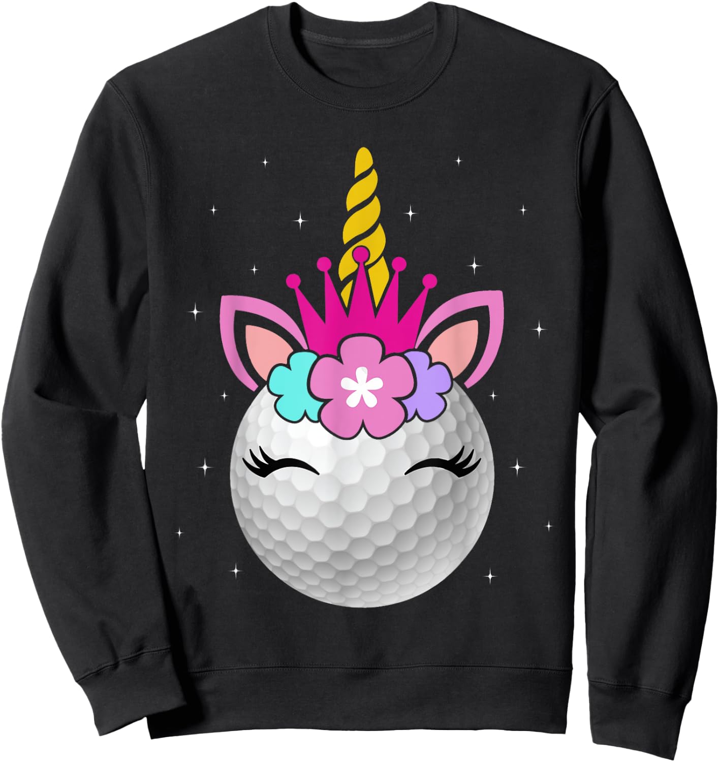 Golf Unicorn Funny Unicorn Golf Sports Player Kids Sweatshirt - Sweatshirt | Black