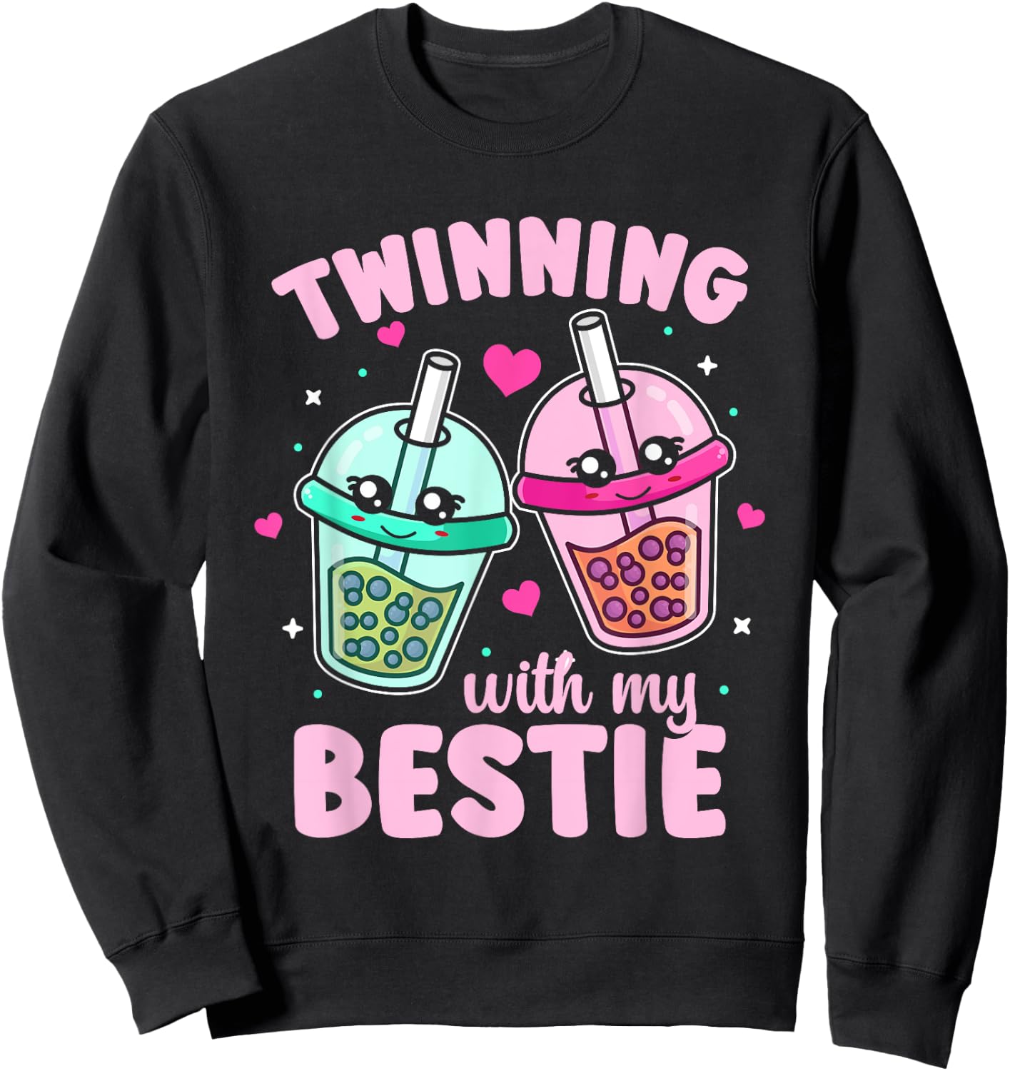 Friends Matching Twins Day Twinning With My Bestie Sweatshirt - Sweatshirt | Black