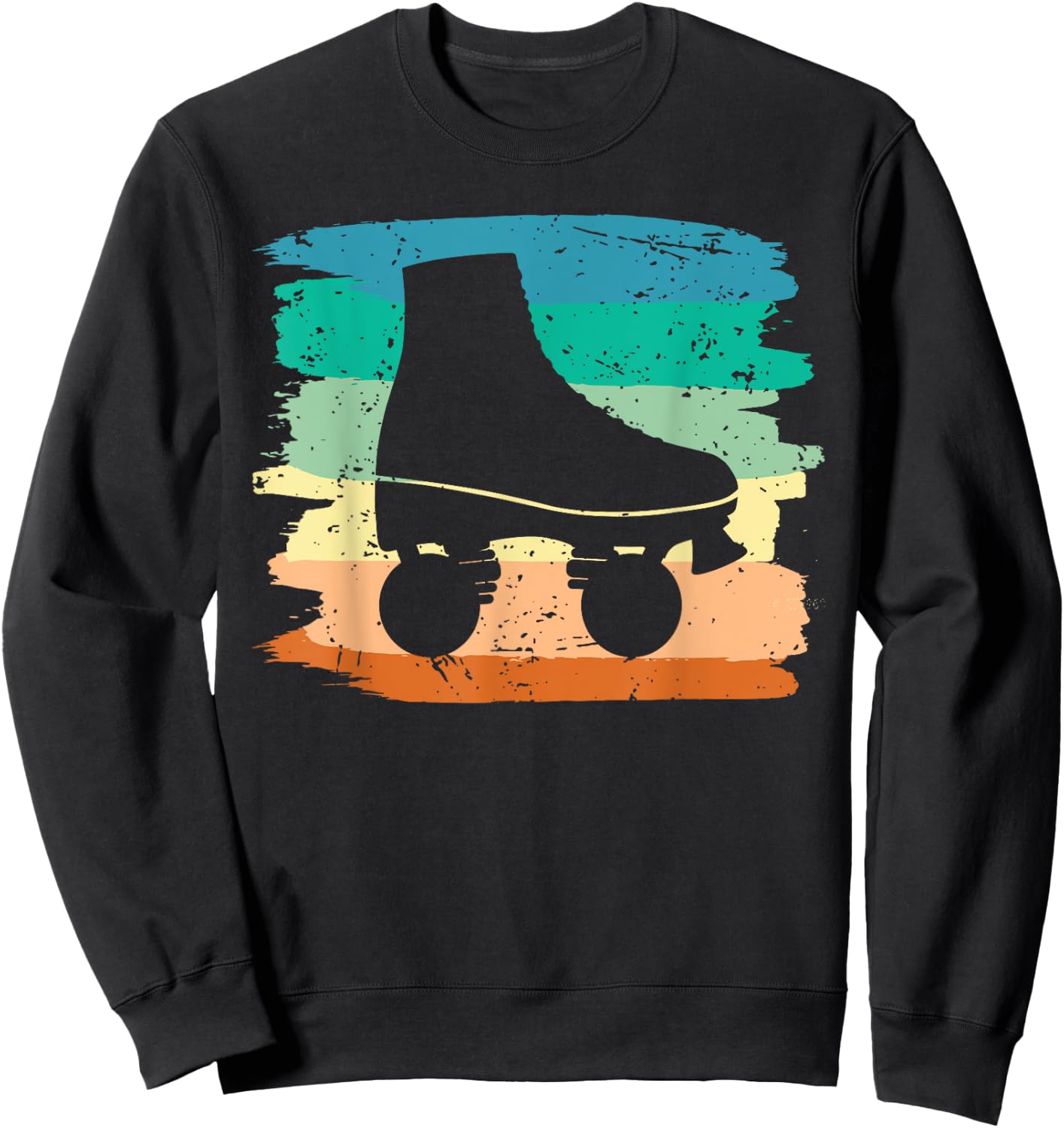 Roller Skating Art Men Women 80s Roller Derby Rollerskate Sweatshirt - Sweatshirt | Black