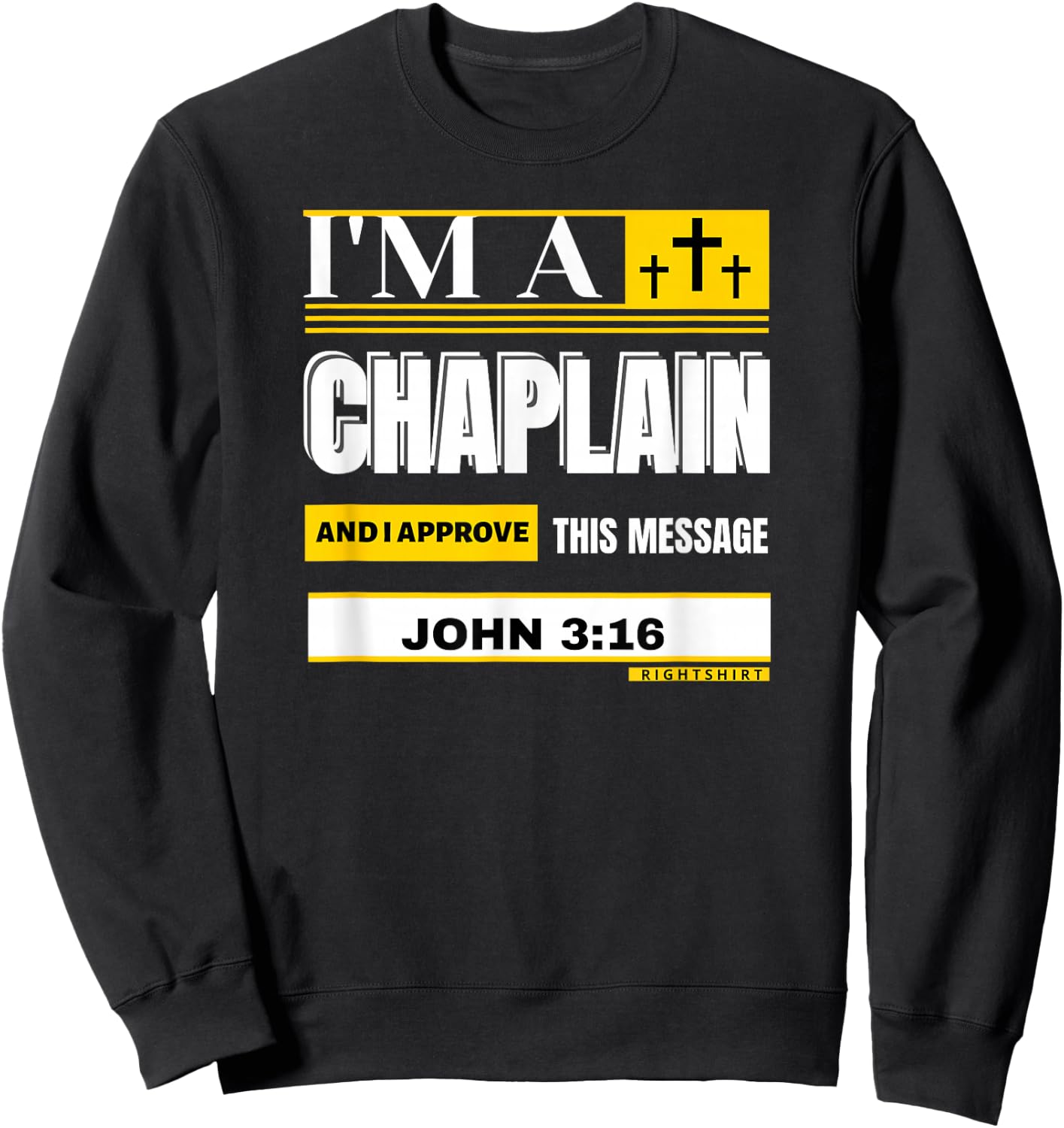 ARMY NAVY CHAPLAIN Appreciation Christian MESSAGE JOHN 3:16 Sweatshirt - Sweatshirt | Black