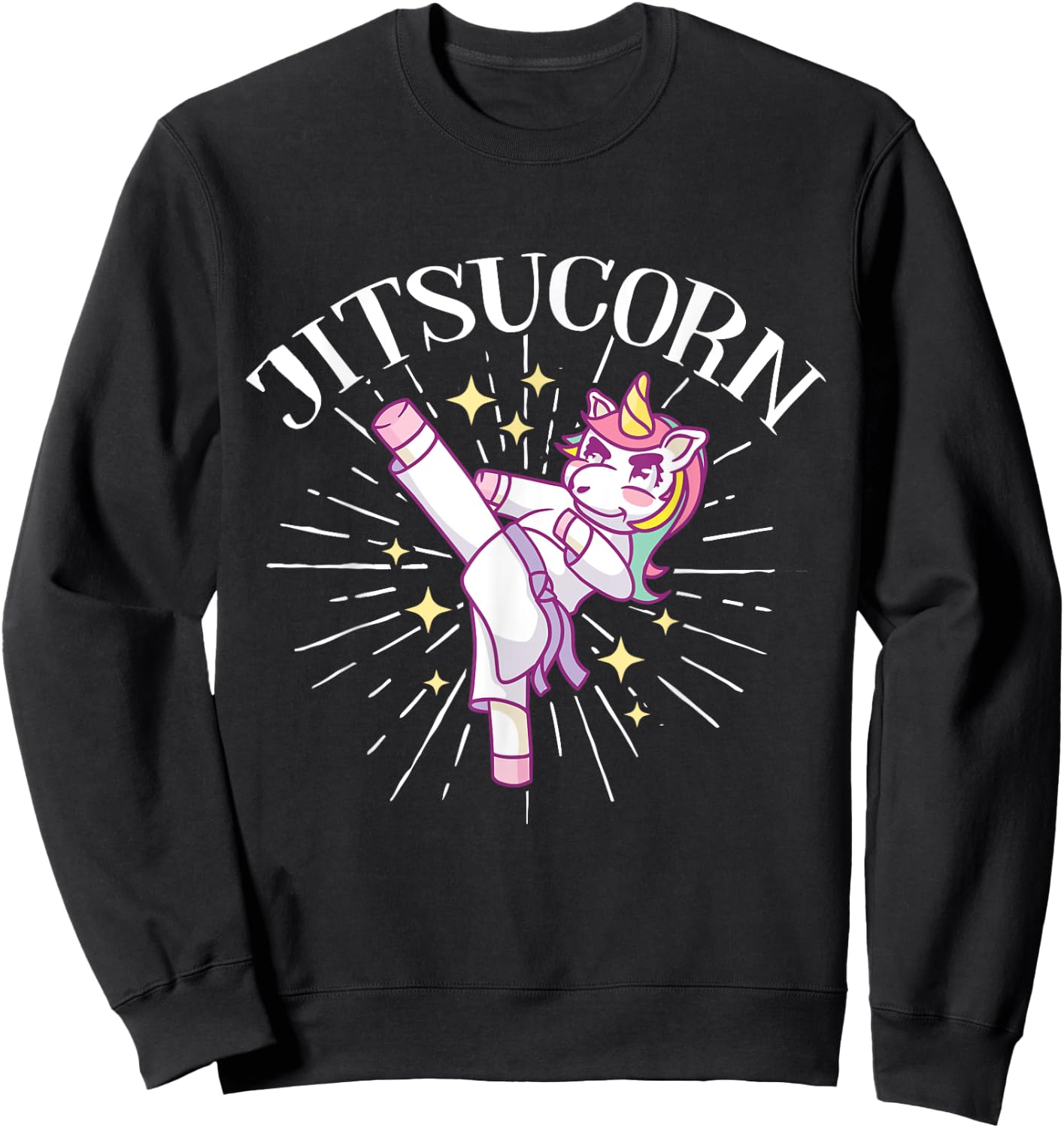 Brazilian Jiu Jitsu MMA Bjj Hugger Unicorn Jitsucorn Sweatshirt - Sweatshirt | Black