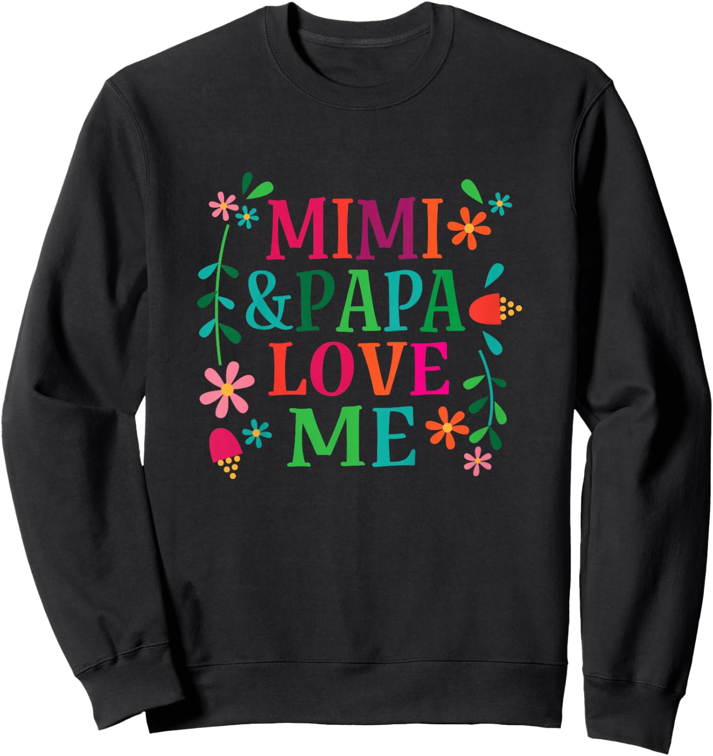 Mimi and Papa Love Me Granddaughter Sweatshirt - Sweatshirt | Black