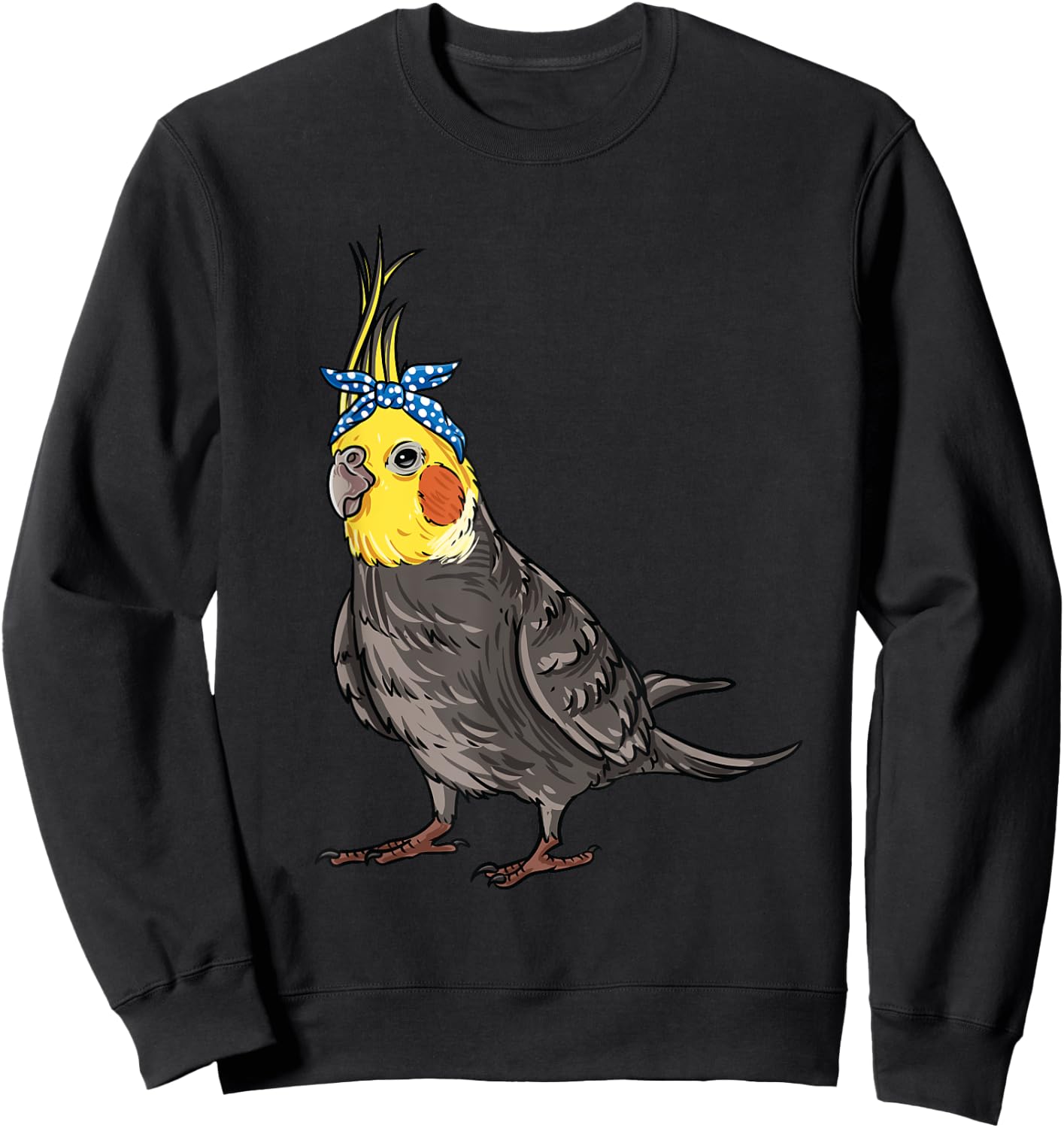 Cockatiel Gift Bird Lovers- Adorable Headband Cockatiel Sweatshirt - Sweatshirt | Black