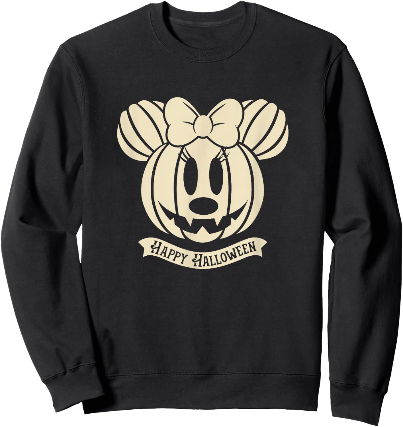 Disney Minnie Mouse Pumpkin Happy Halloween Sweatshirt - Sweatshirt | Black