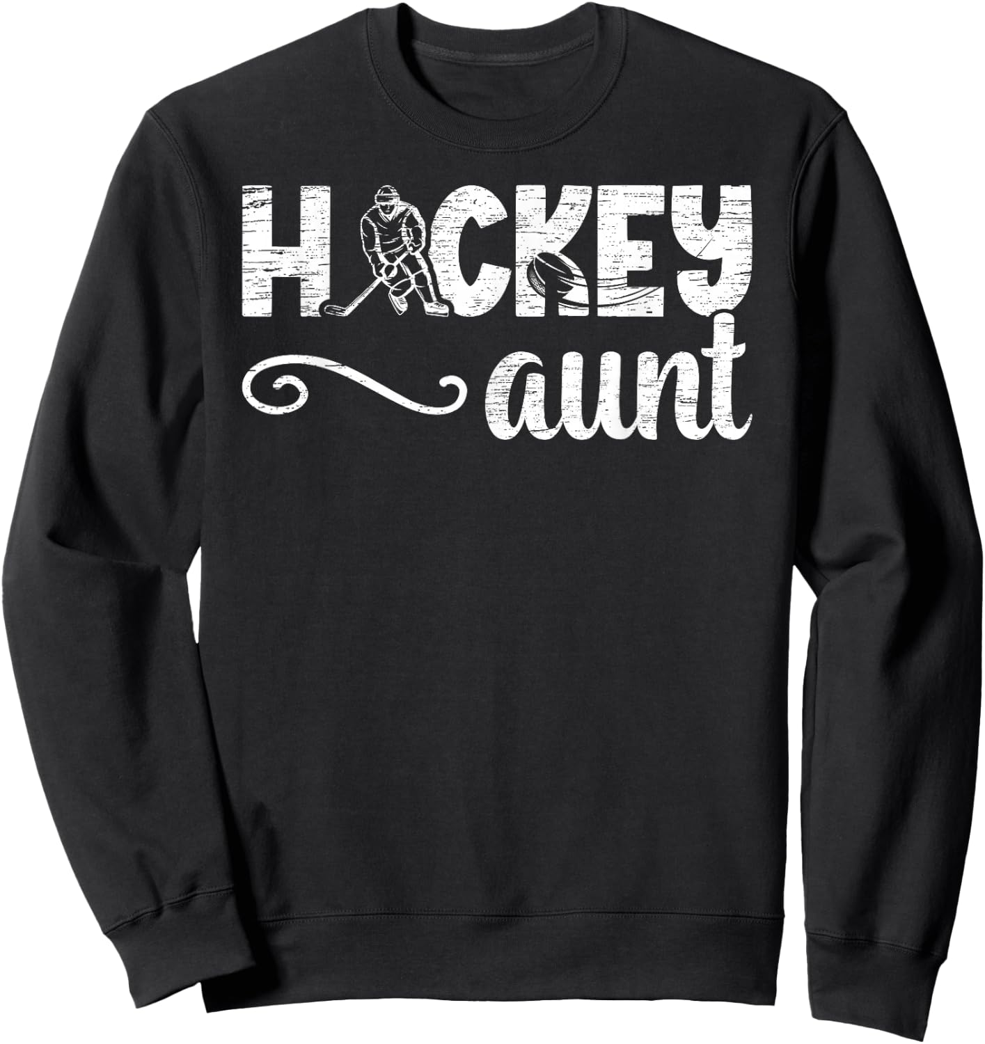 Hockey Aunt Proud Ice Hockey Player Auntie Sweatshirt - Sweatshirt | Black