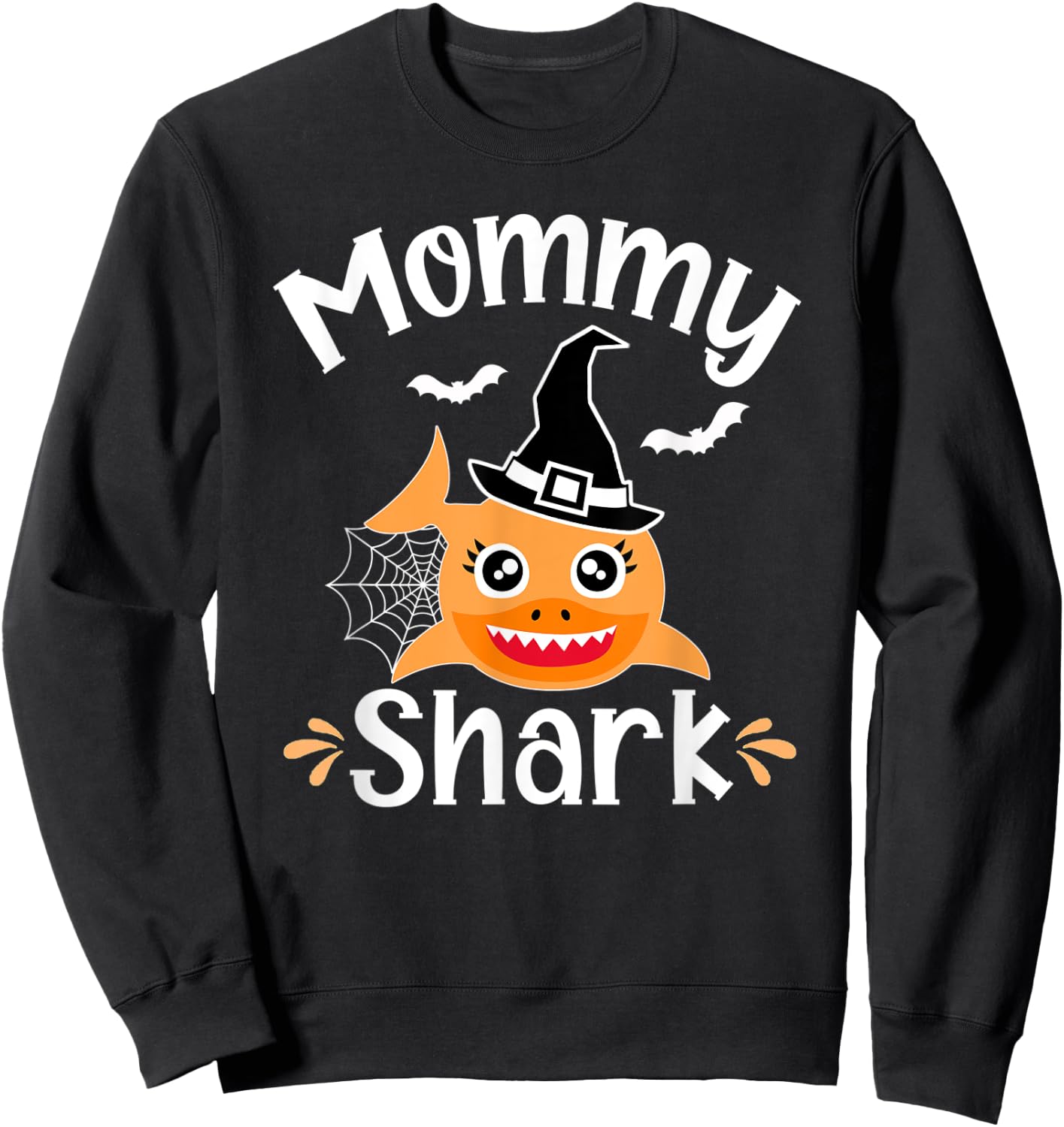 Mommy Shark Funny Halloween Mommy Announcement Sweatshirt - Sweatshirt | Black