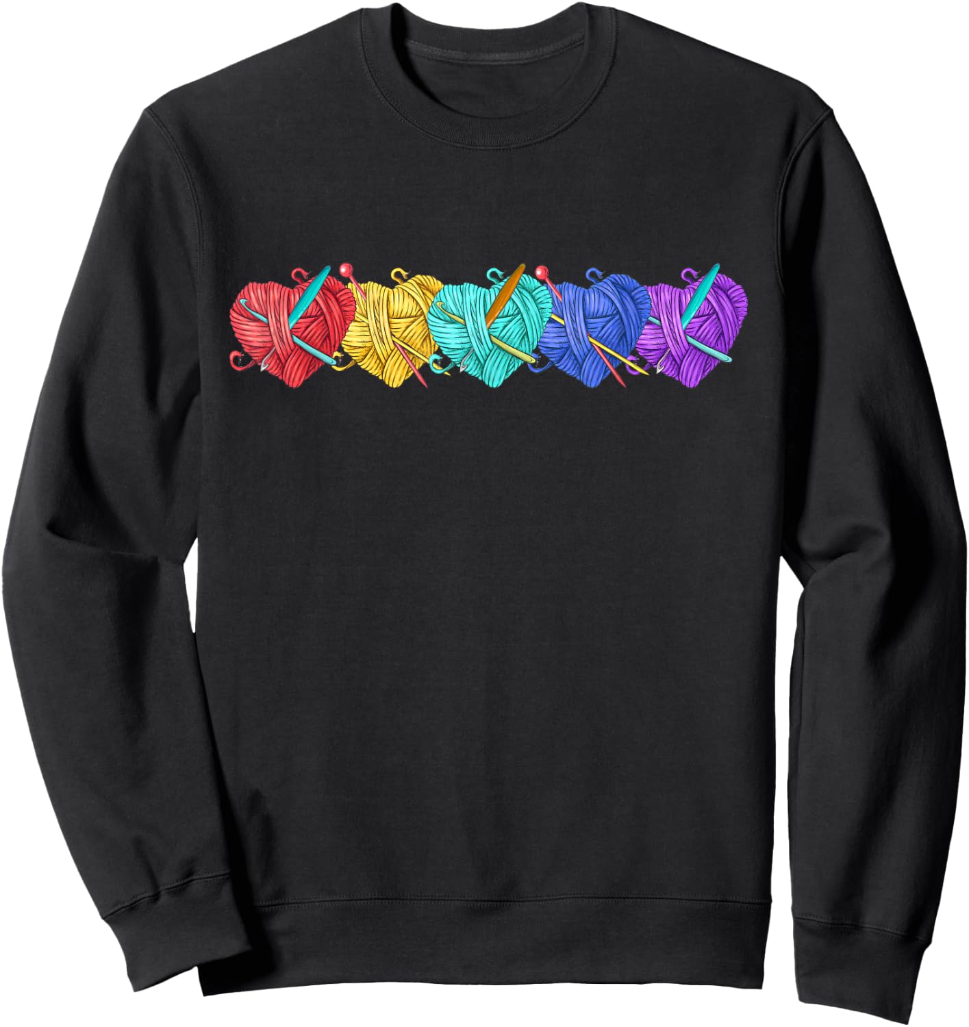 Girl Women's Yarn Crochet Knitting Funny Gift Sweatshirt - Sweatshirt | Black