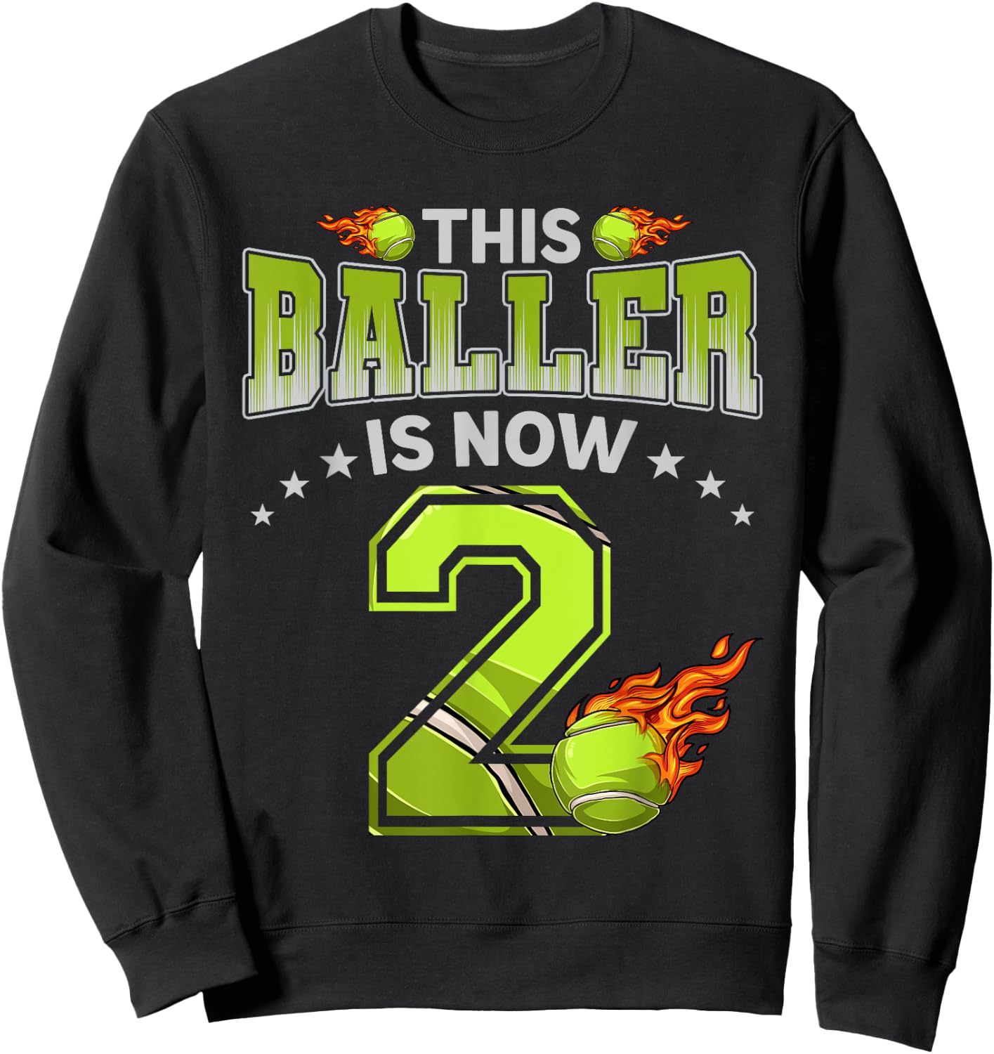 2nd Birthday Boys Tennis Player Gifts 2 Years Old Kids Boy Sweatshirt - Sweatshirt | Black