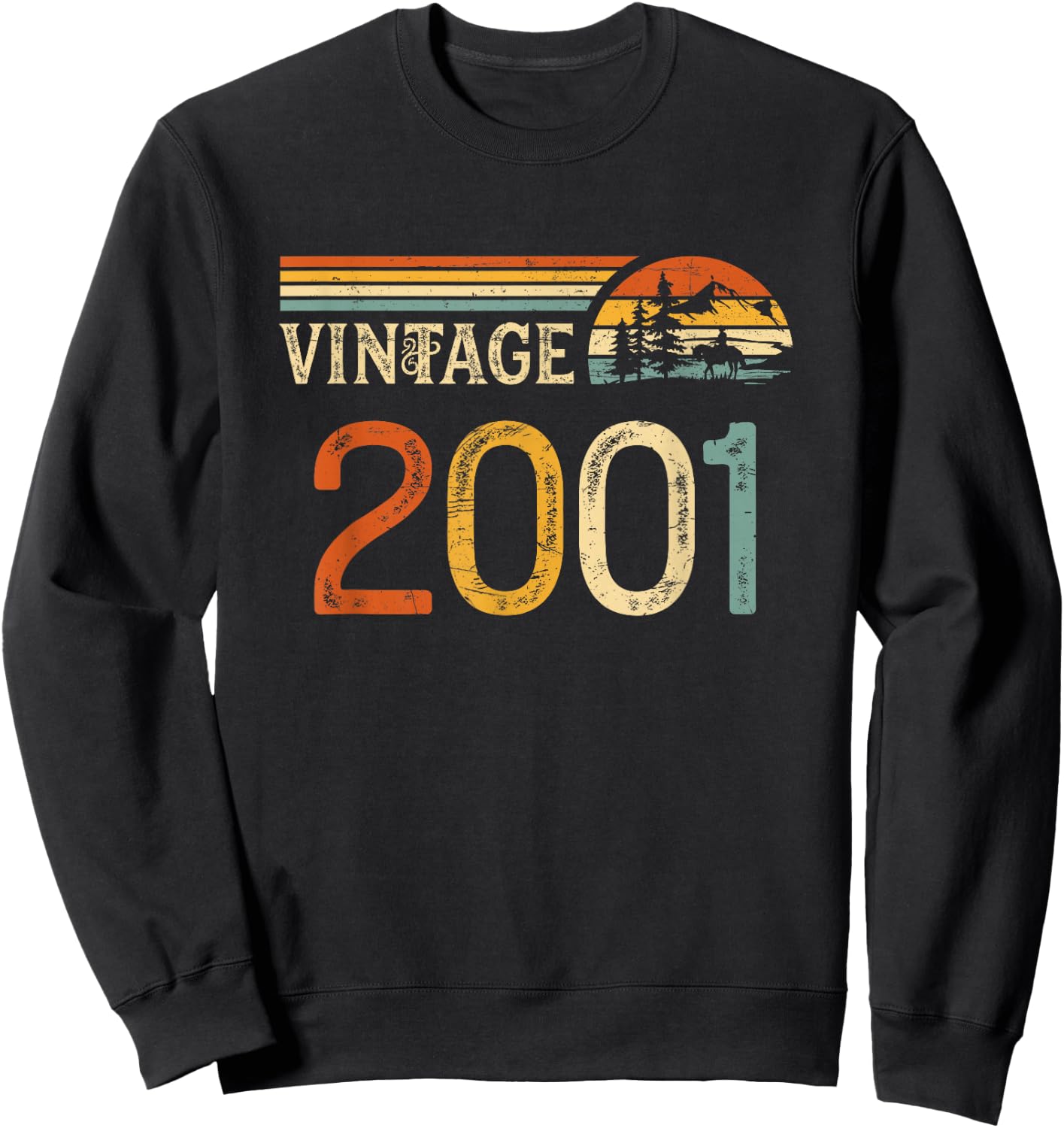 Vintage Made in 2001 - 24th Birthday 24 years old Men Women Sweatshirt - Sweatshirt | Black