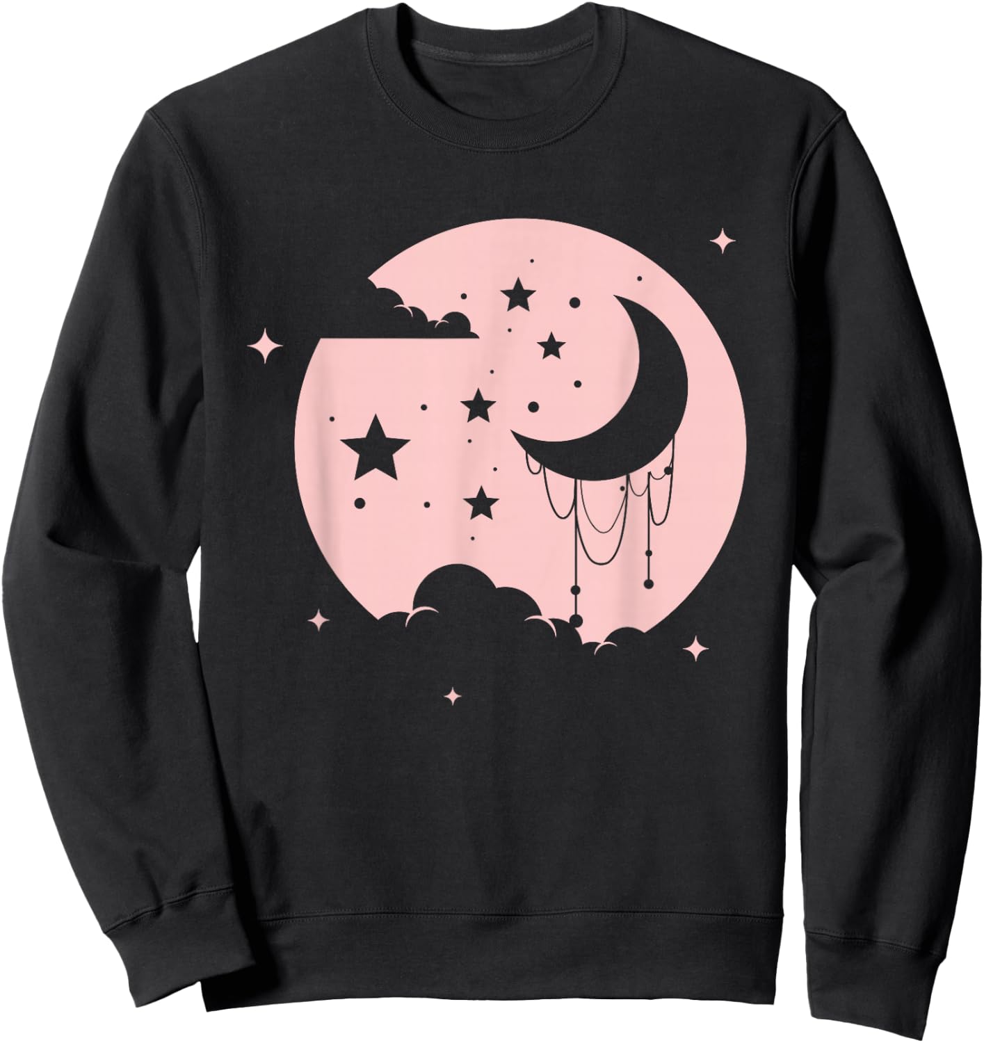 Kawaii Cute Pastel Goth Moon Sweatshirt - Sweatshirt | Black
