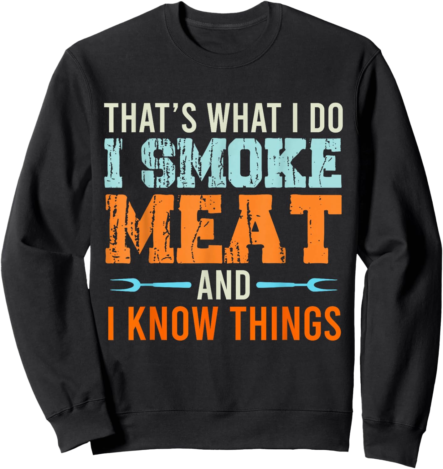 Grillmeister Gift Men's Smoker Smoke Vintage Sweatshirt - Sweatshirt | Black