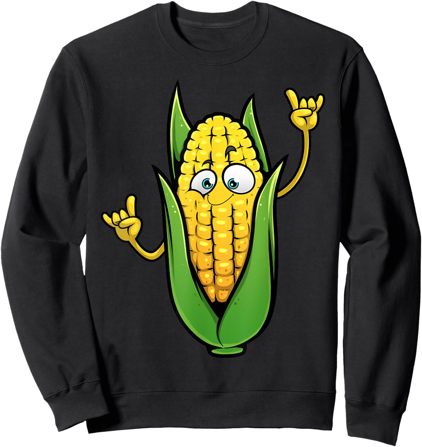 Funny Corn On The Cob Designs Women Farmers Food Sweatshirt - Sweatshirt | Black