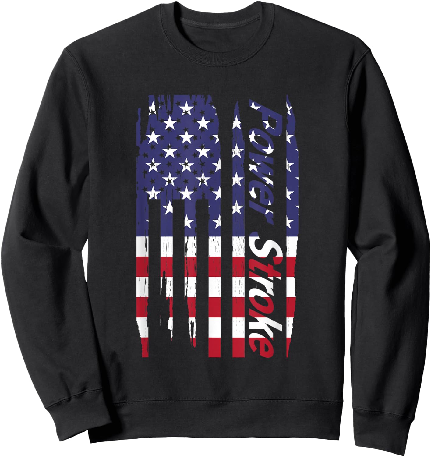 Power Stroke American Flag Sweatshirt - Sweatshirt | Black