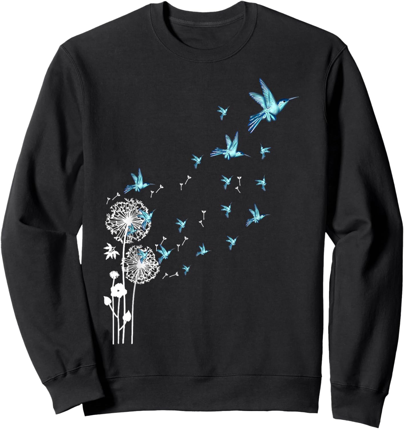 Cute Dandelion hummingbird bird motif bird of paradise Sweatshirt - Sweatshirt | Black
