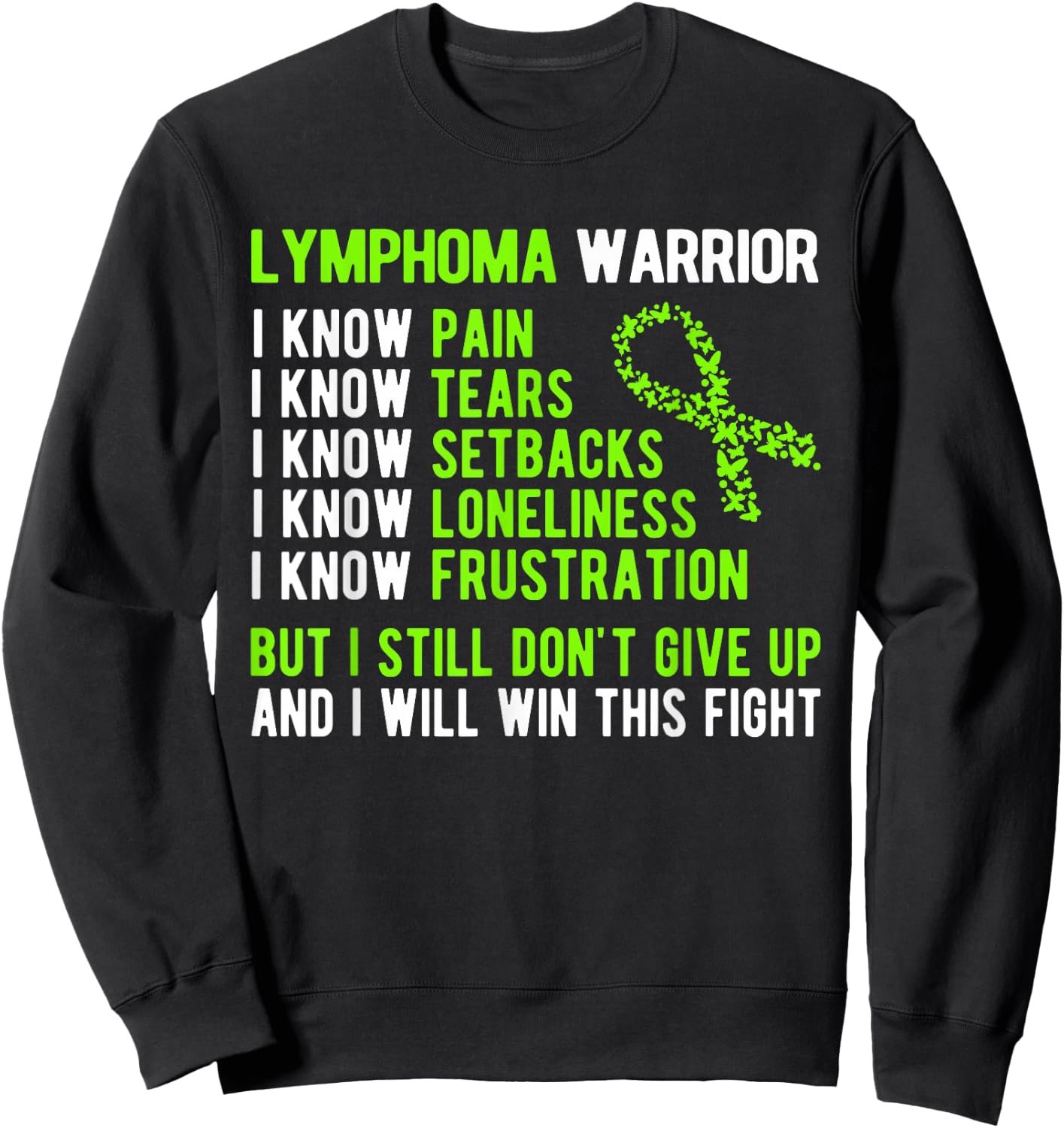Lymphoma Warrior Lymphoma Awareness Sweatshirt - Sweatshirt | Black