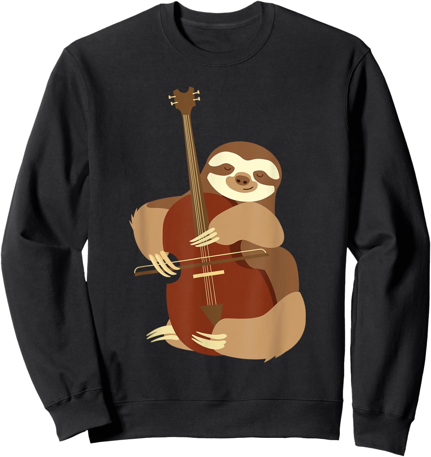 Sloth Cello Player Cellist Musician Classical Music Sweatshirt - Sweatshirt | Black