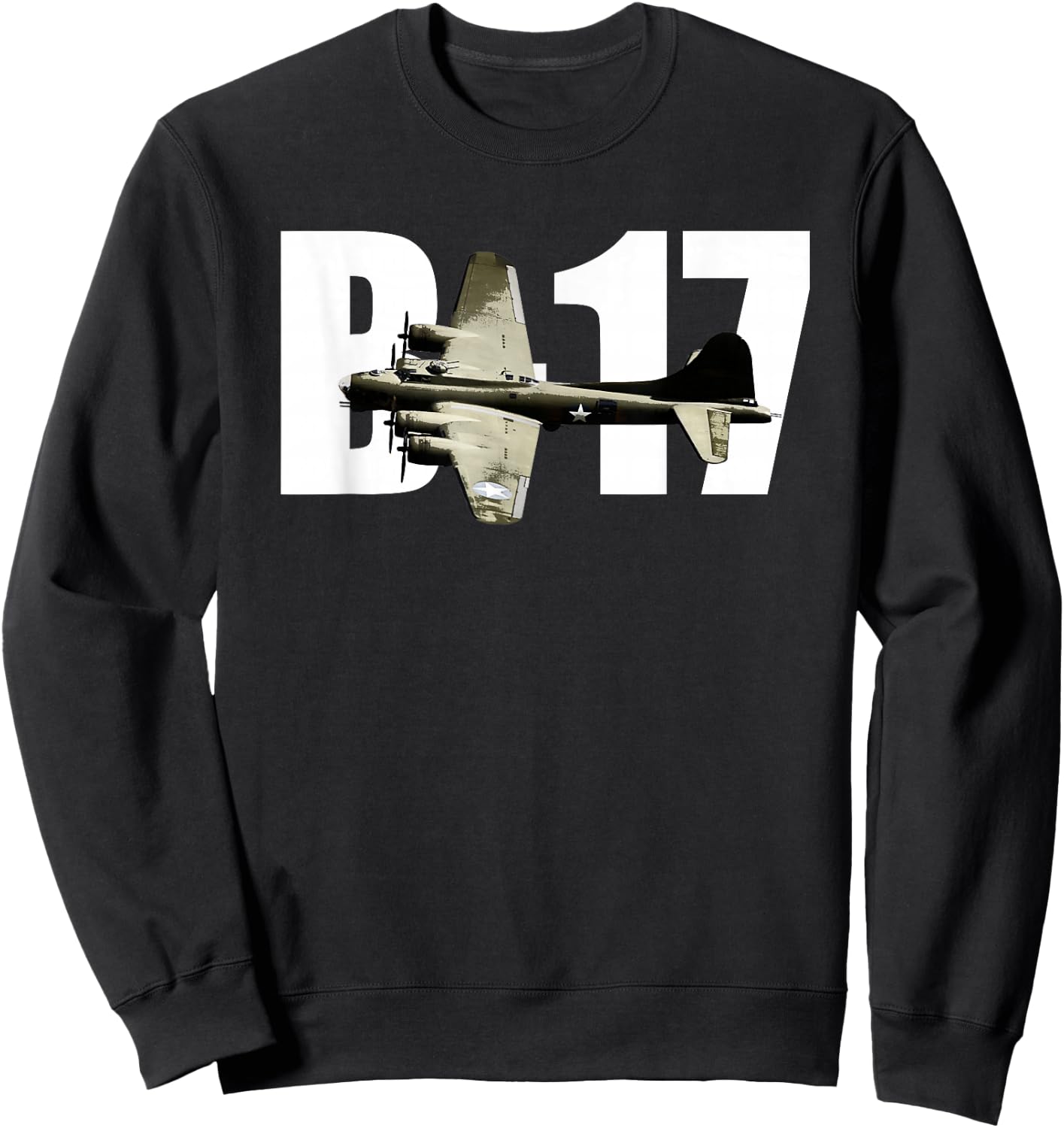 B-17 B17 Flying Fortress WW2 Bomber Plane Sweatshirt - Sweatshirt | Black