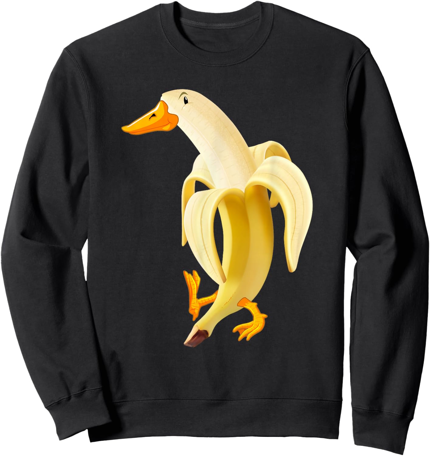 Duck In Banana Funny Sweatshirt - Sweatshirt | Black