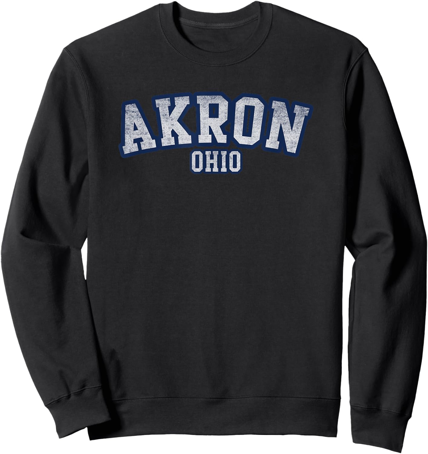 Akron Ohio Athletic Text Sport Style Sweatshirt - Sweatshirt | Black