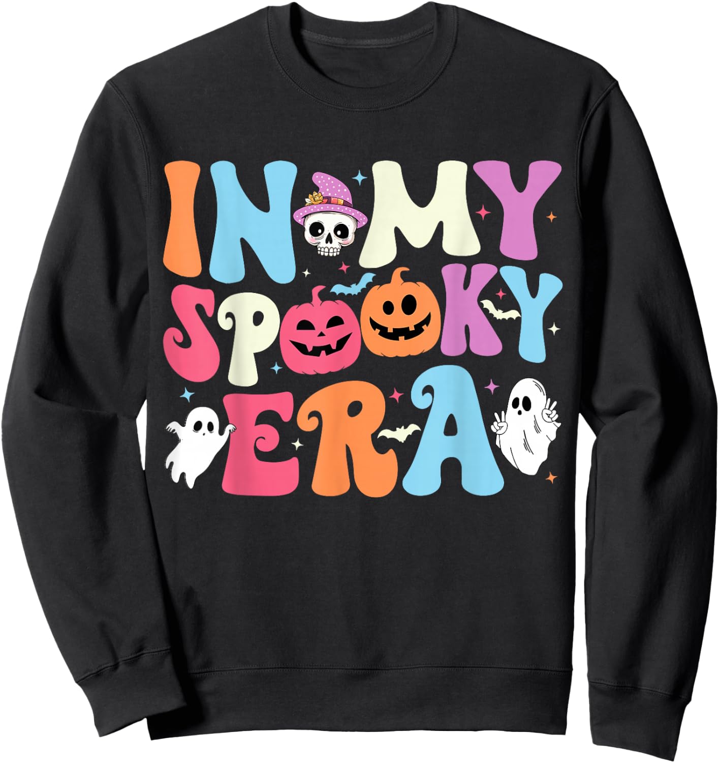 Halloween In My Spooky Era Halloween Ghost Groovy Halloween Sweatshirt - Sweatshirt | Black