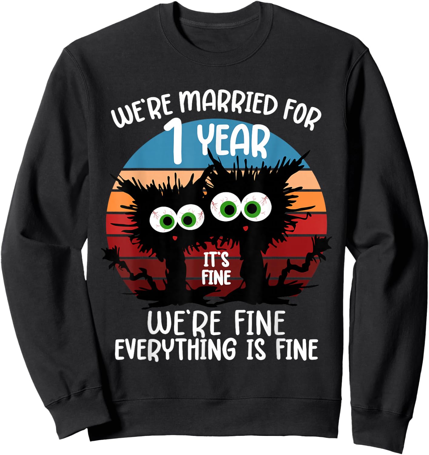 Paper Wedding We're Married for 1 Year Sweatshirt - Sweatshirt | Black