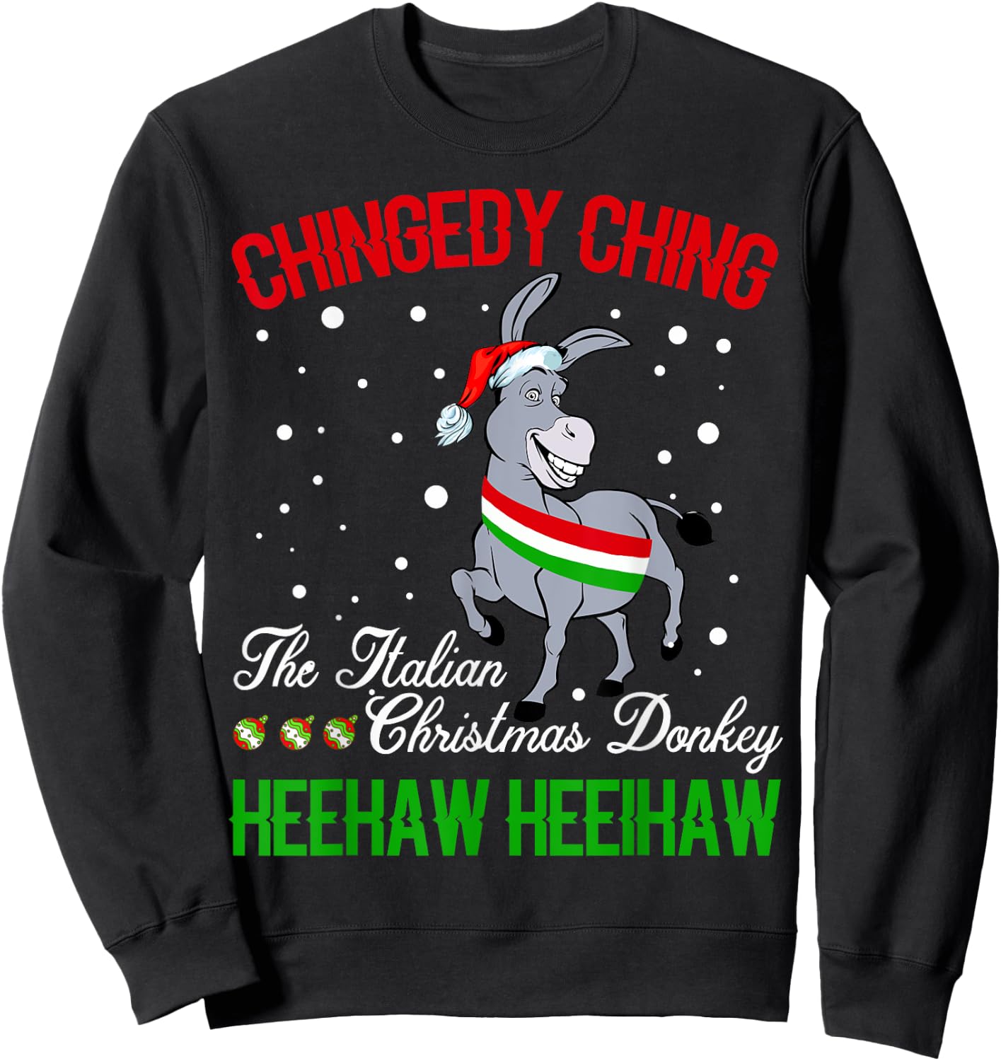 Christmas Donkey Italian Xmas Gifts Women Sweatshirt - Sweatshirt | Black