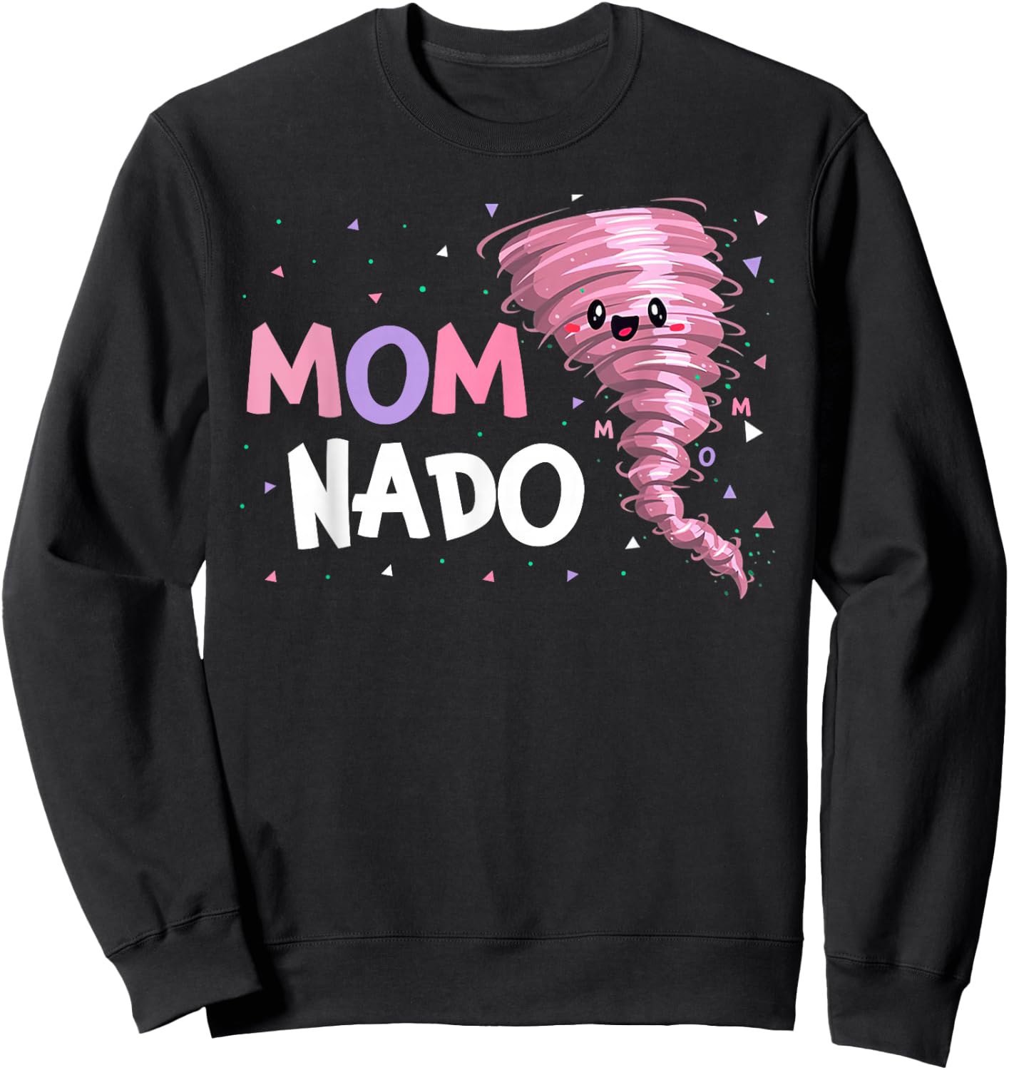 Mom Nado Tornado Birthday Party Decorations Pink Tornado Sweatshirt - Sweatshirt | Black