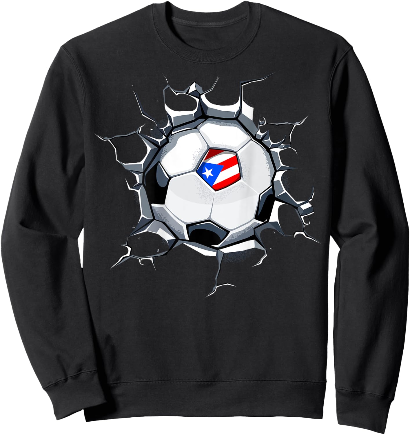 Puerto Rico Soccer Fans Jersey Puerto Rican Football Lovers Sweatshirt - Sweatshirt | Black