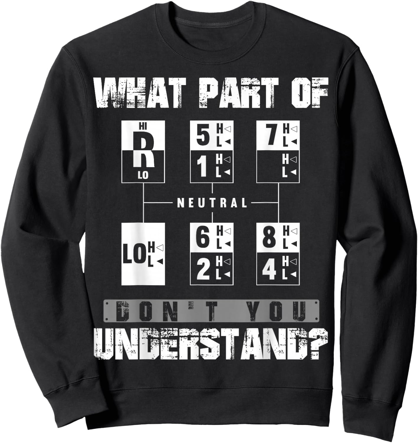 Funny Truck Driver Shirt, 18 Speed Gear Sweatshirt - Sweatshirt | Black