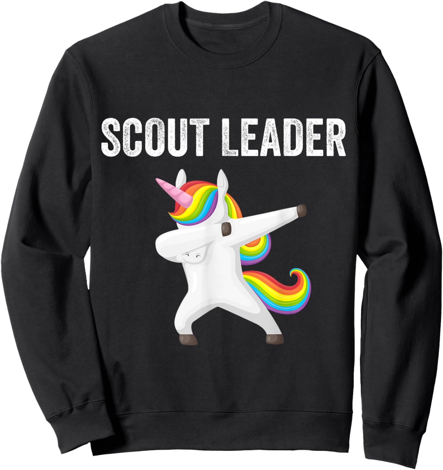 Scout Leader Dabbing Unicorn Funny Scouting Gift Sweatshirt - Sweatshirt | Black