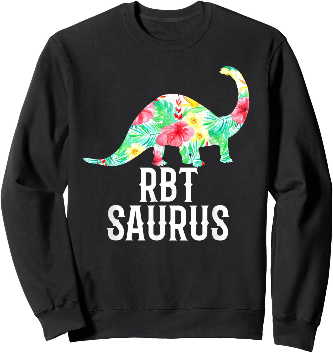 RBT Saurus Funny Dinosaur Registered Behavior Technician Sweatshirt - Sweatshirt | Black
