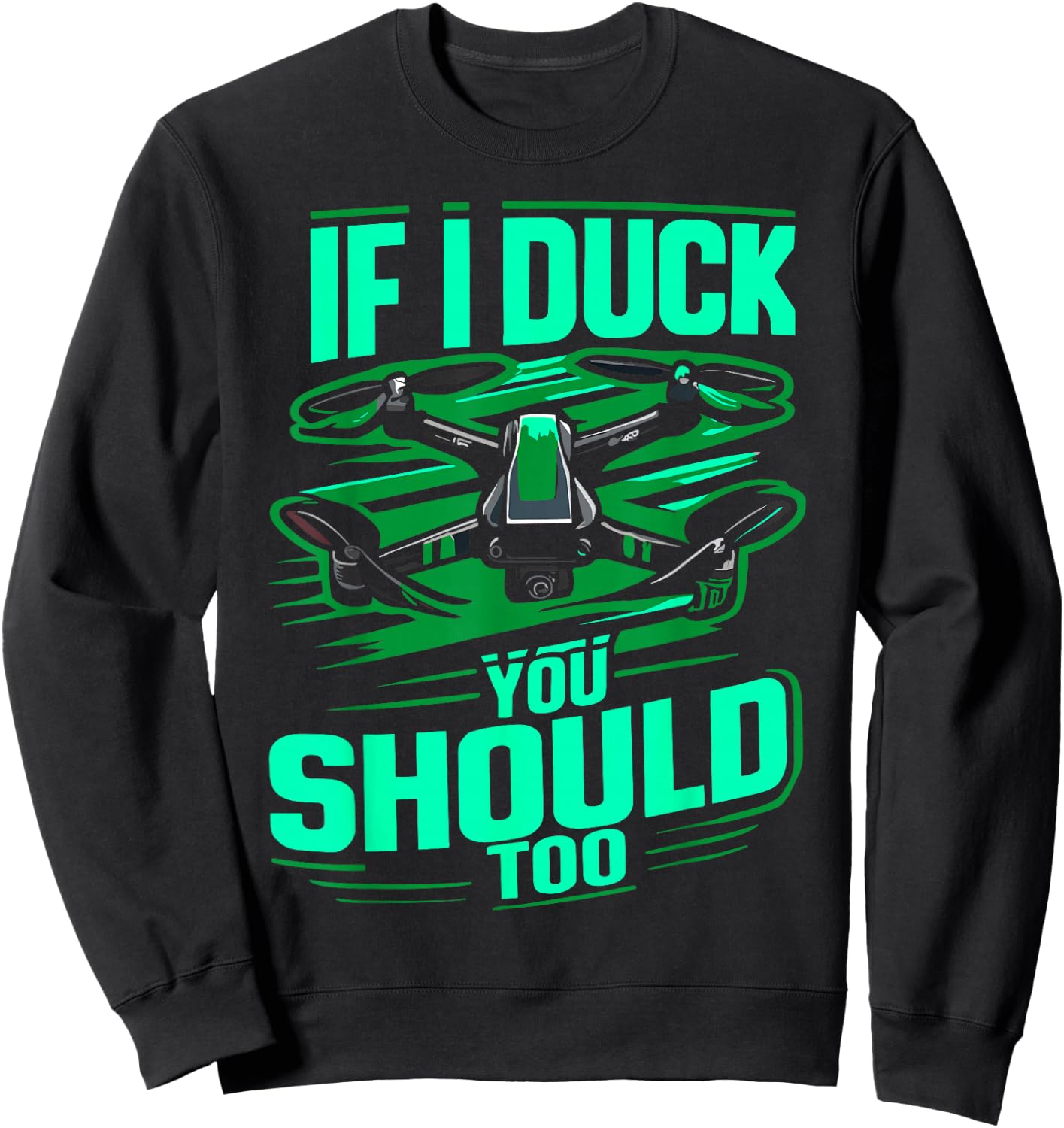 Funny Drone Shirts Men's Drone Enthusiast Black Short Sleeve Cotton Blend Funny Drone Design Sweatshirt - Sweatshirt | Black
