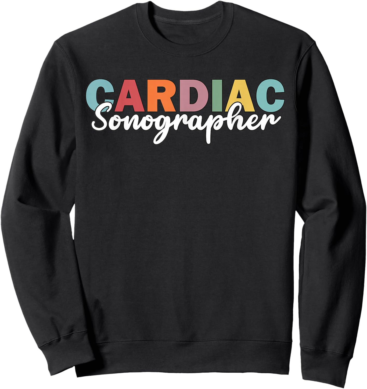 Anatomical Heart Cardiac Sonographer RDCS Echocardiographer Sweatshirt - Sweatshirt | Black