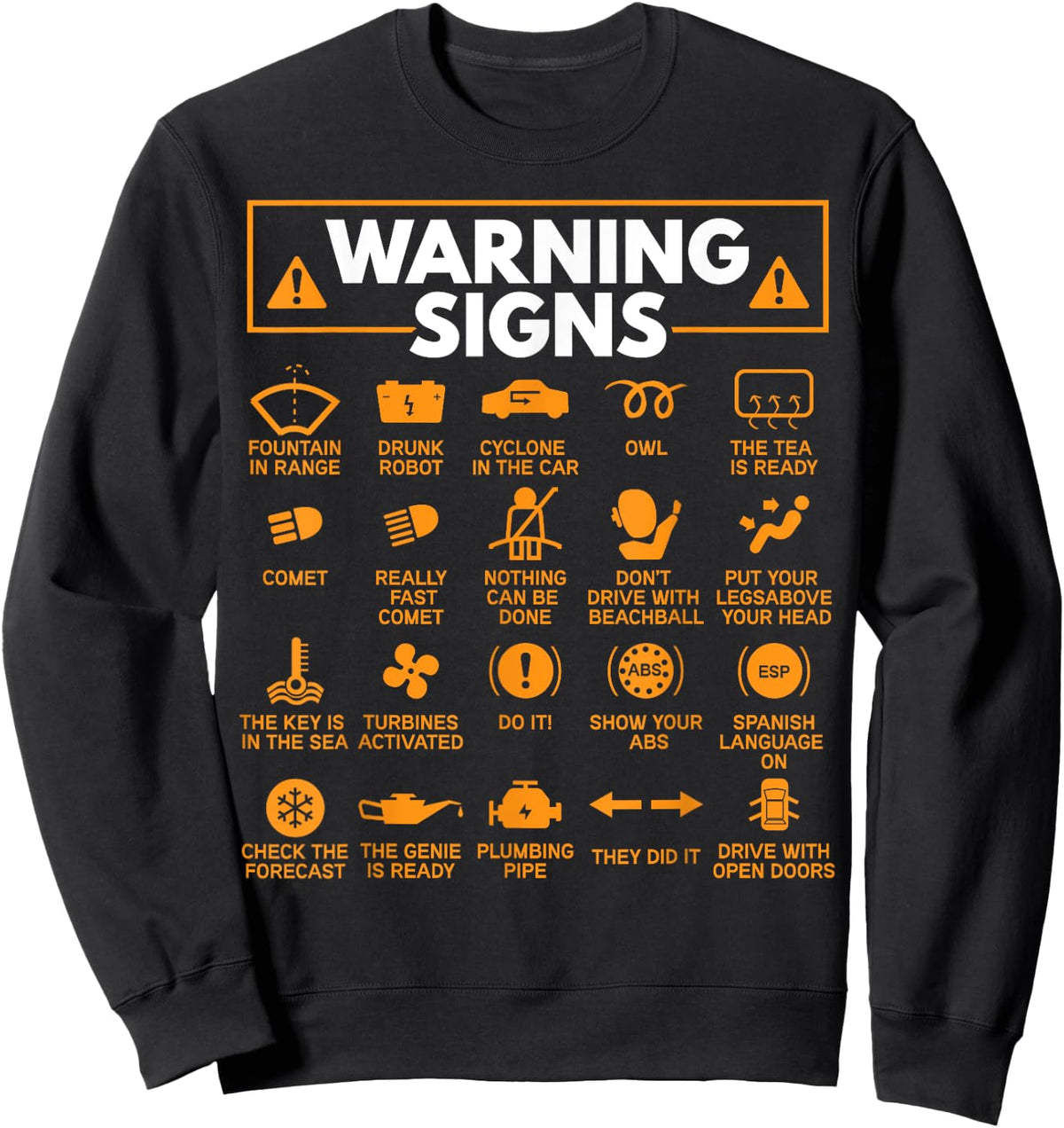 Warning Signs 101 Funny Car Mechanic Gift Gift Car Funny Sweatshirt - Sweatshirt | Black